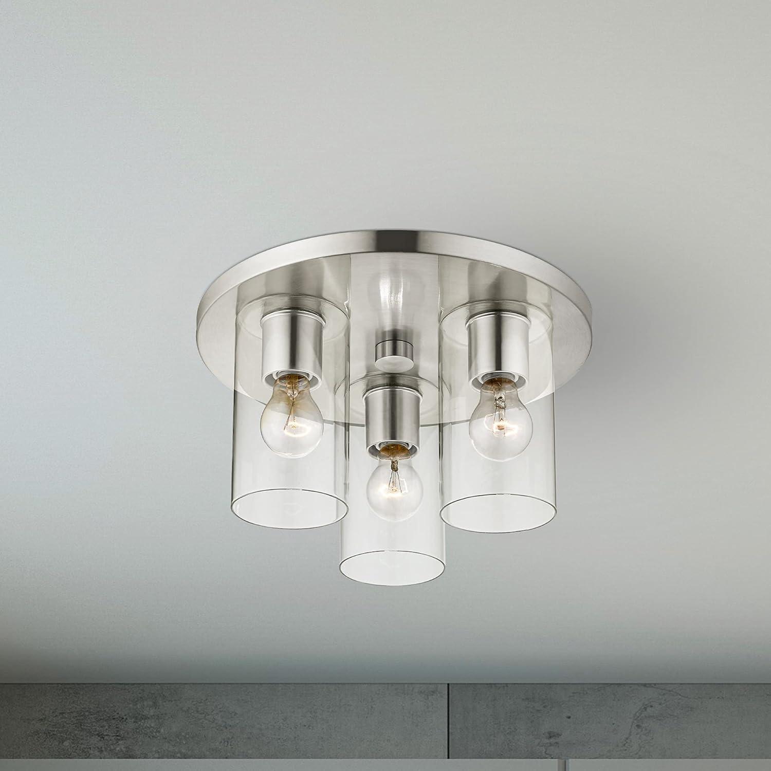 Livex Lighting Zurich 3 - Light Flush Mount in  Brushed Nickel