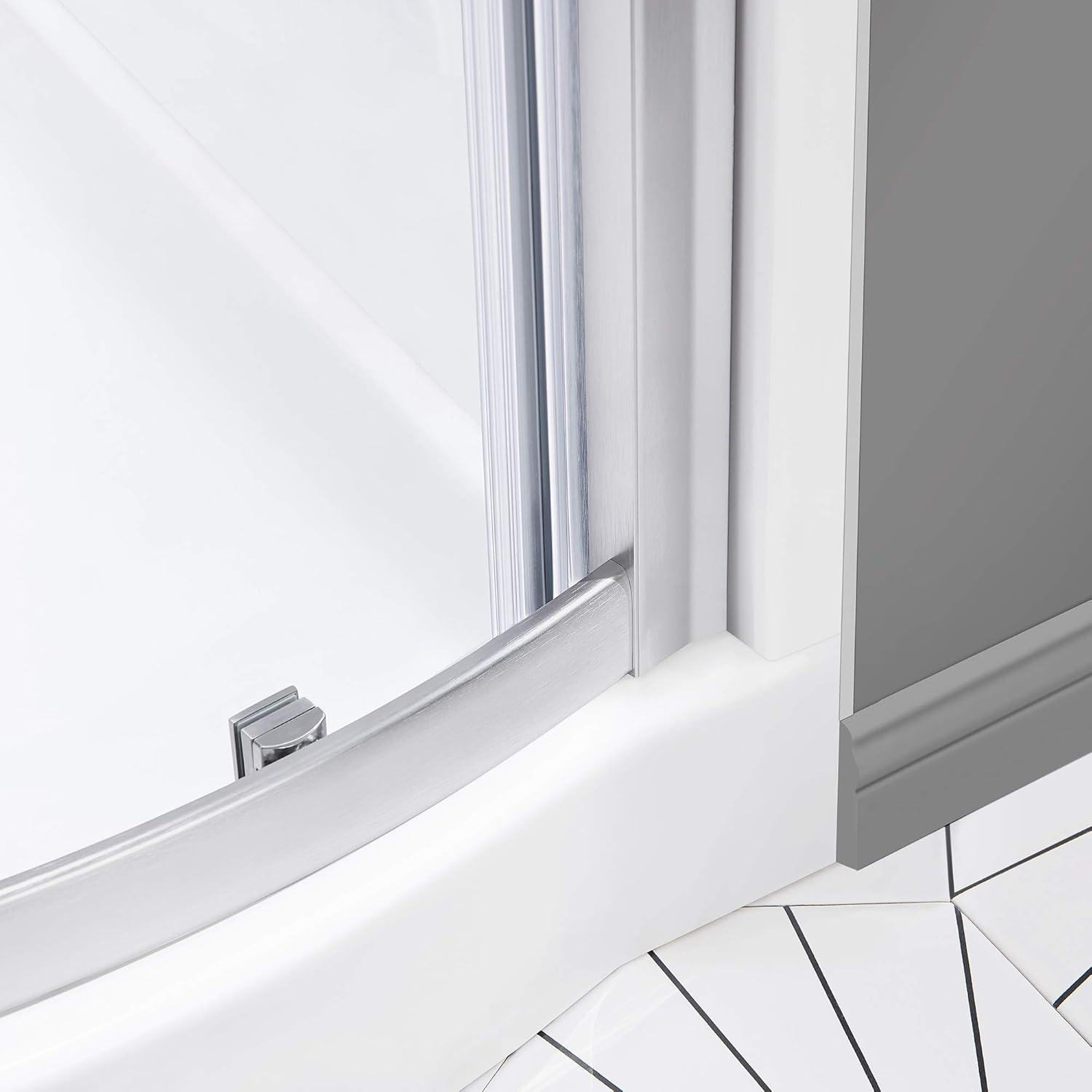 OVE Decors Breeze 33 in. Framed Round Shower Kit w/ Clear Glass, Base, Wall