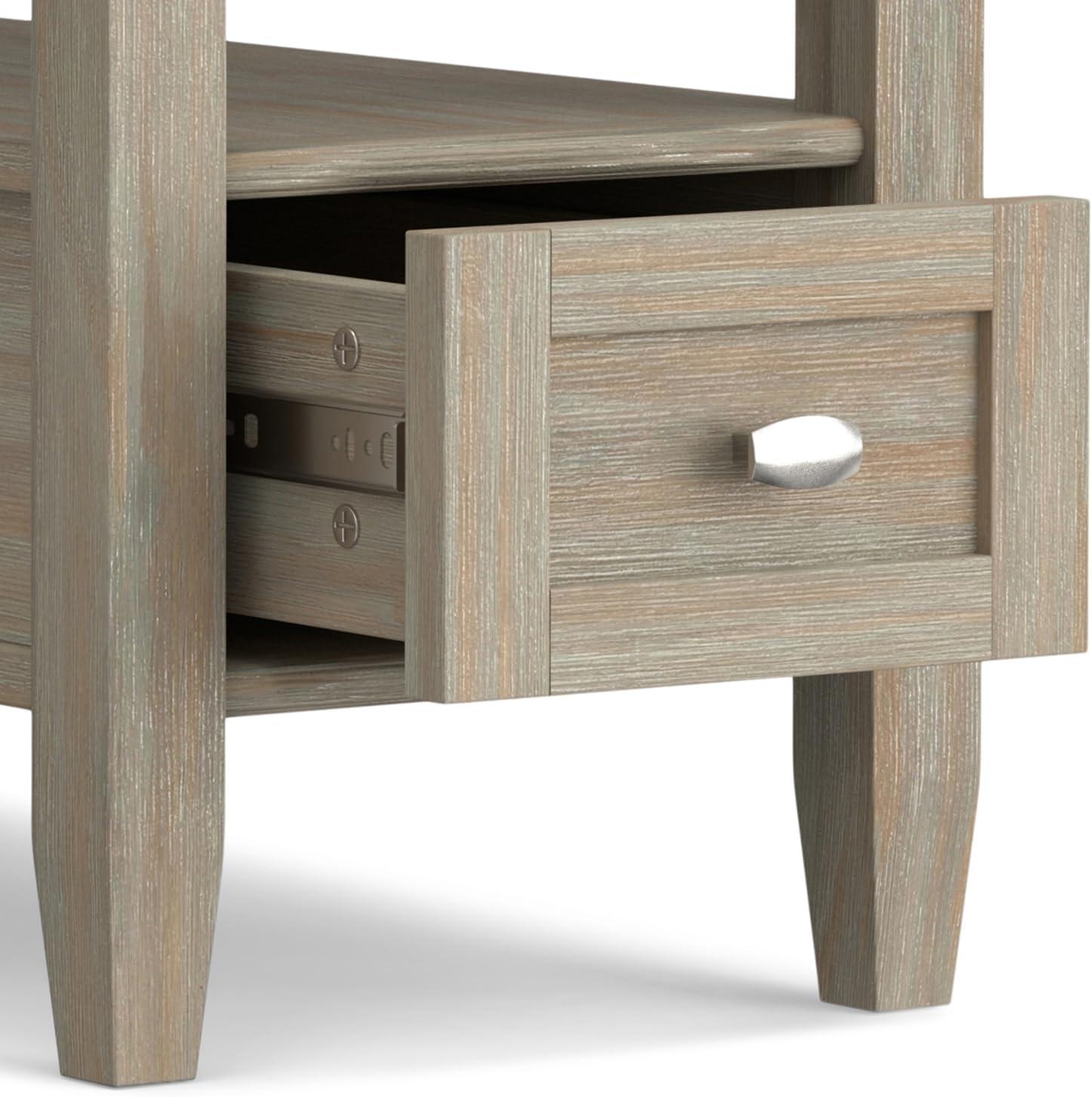 Warm Shaker Solid Wood End Table with Storage