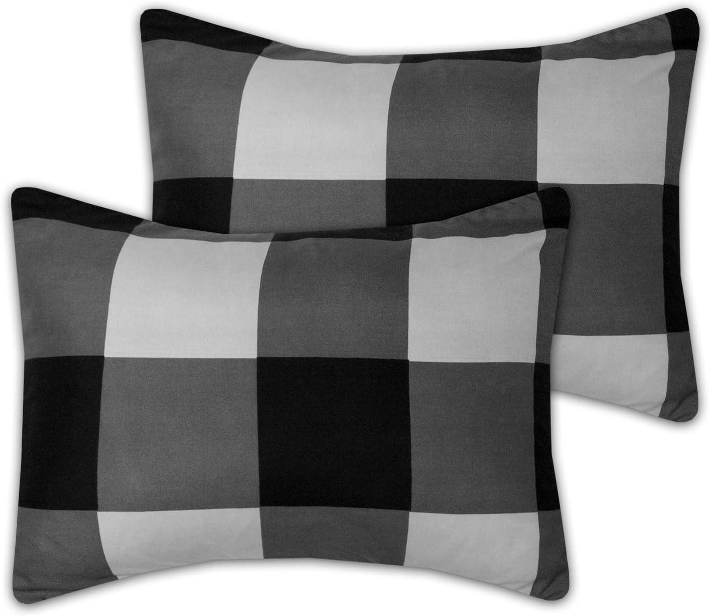 Sweet Home Collection 4 Piece Buffalo Plaid Printed Comforter, Shams & Throw Pillow Set