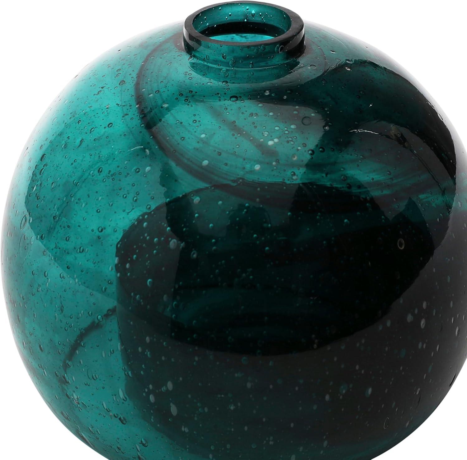 Creative Co-Op Glass Tealight Holder with Cloche, Teal