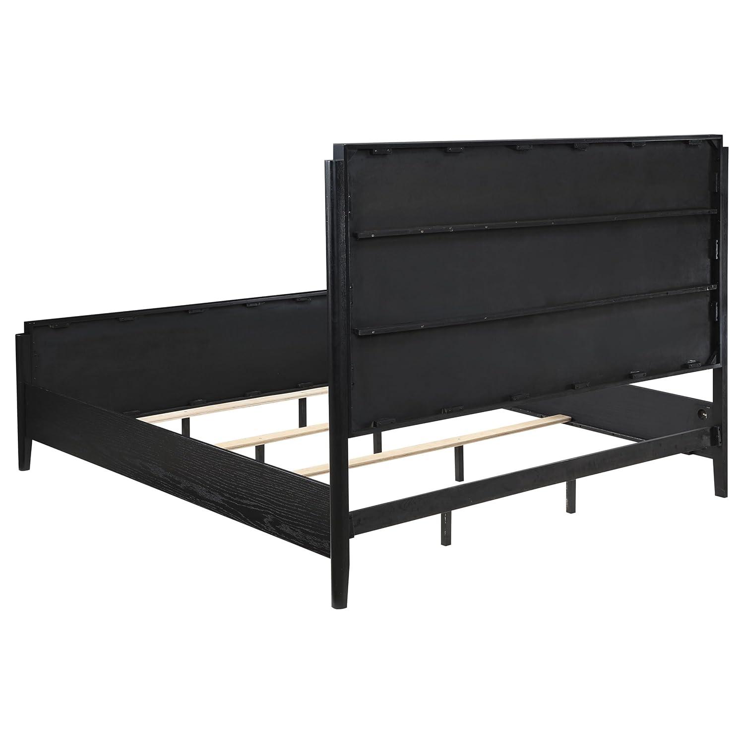 Kirby Kha Brookmead Wood Panel Bed Black | Wayfair