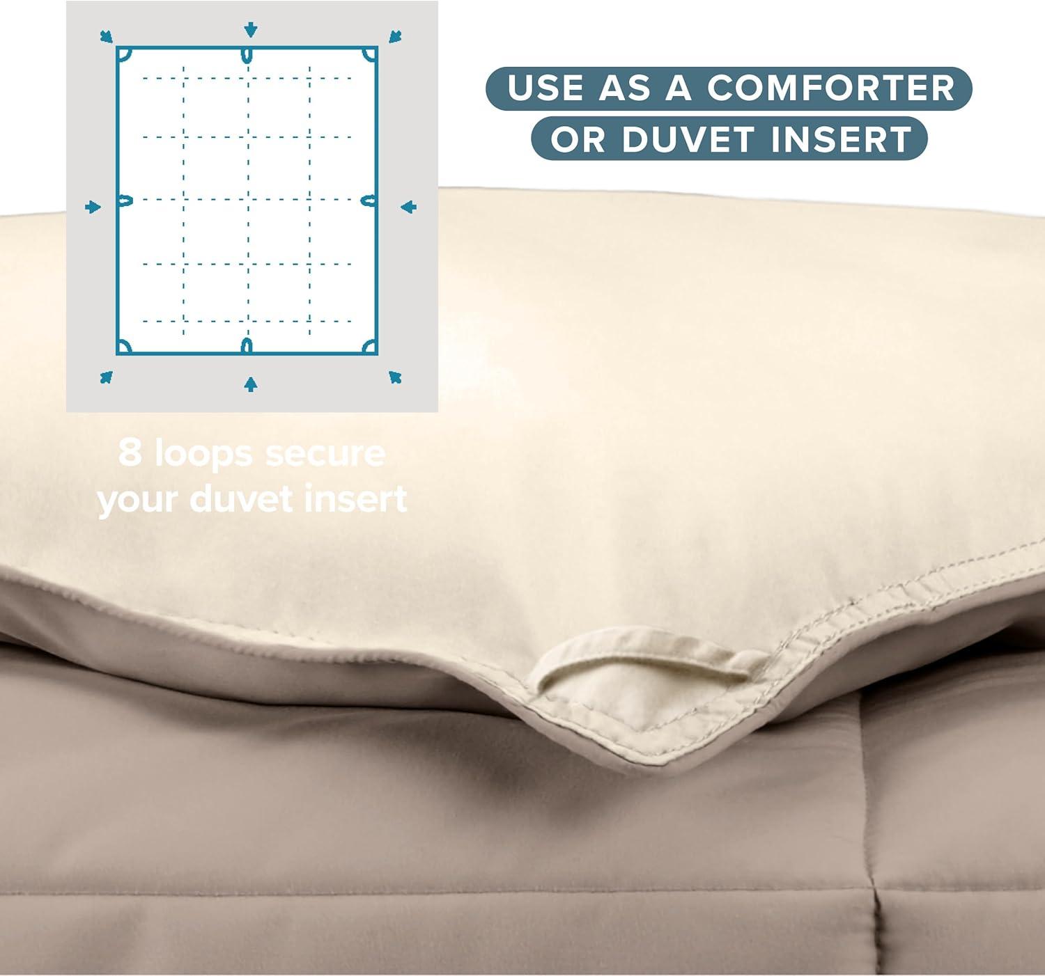 Bare Home Premium Ultra Soft Modern & Contemporary Box Stitch Comforter