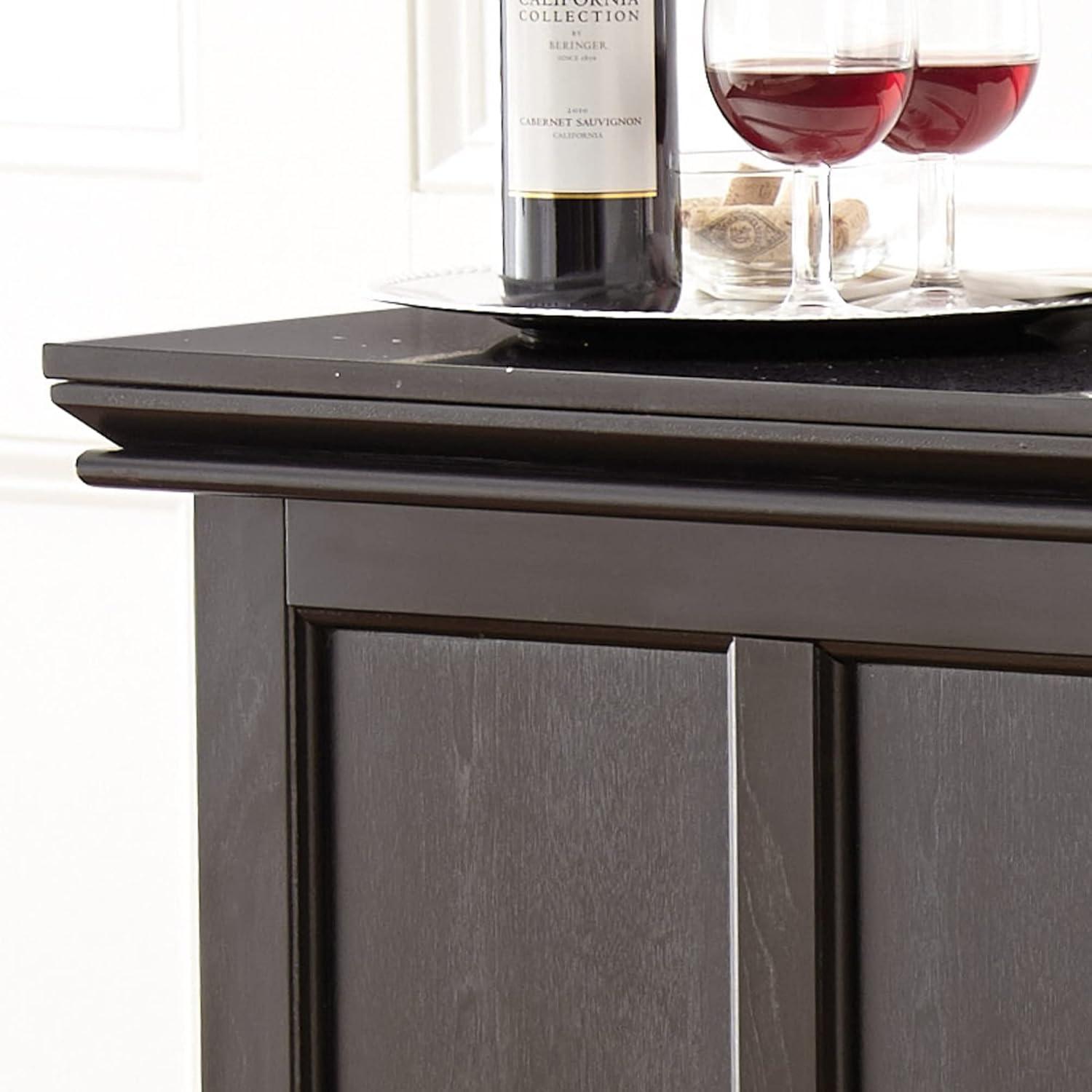 Steve Silver Co. Garcia Counter Height Bar Black: Laminate Surface, Hardwood Frame, Fixed Shelves