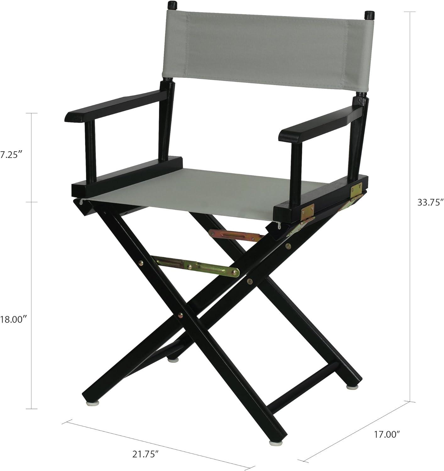 Foldable Classic Director's Chair in Black with Gray Canvas