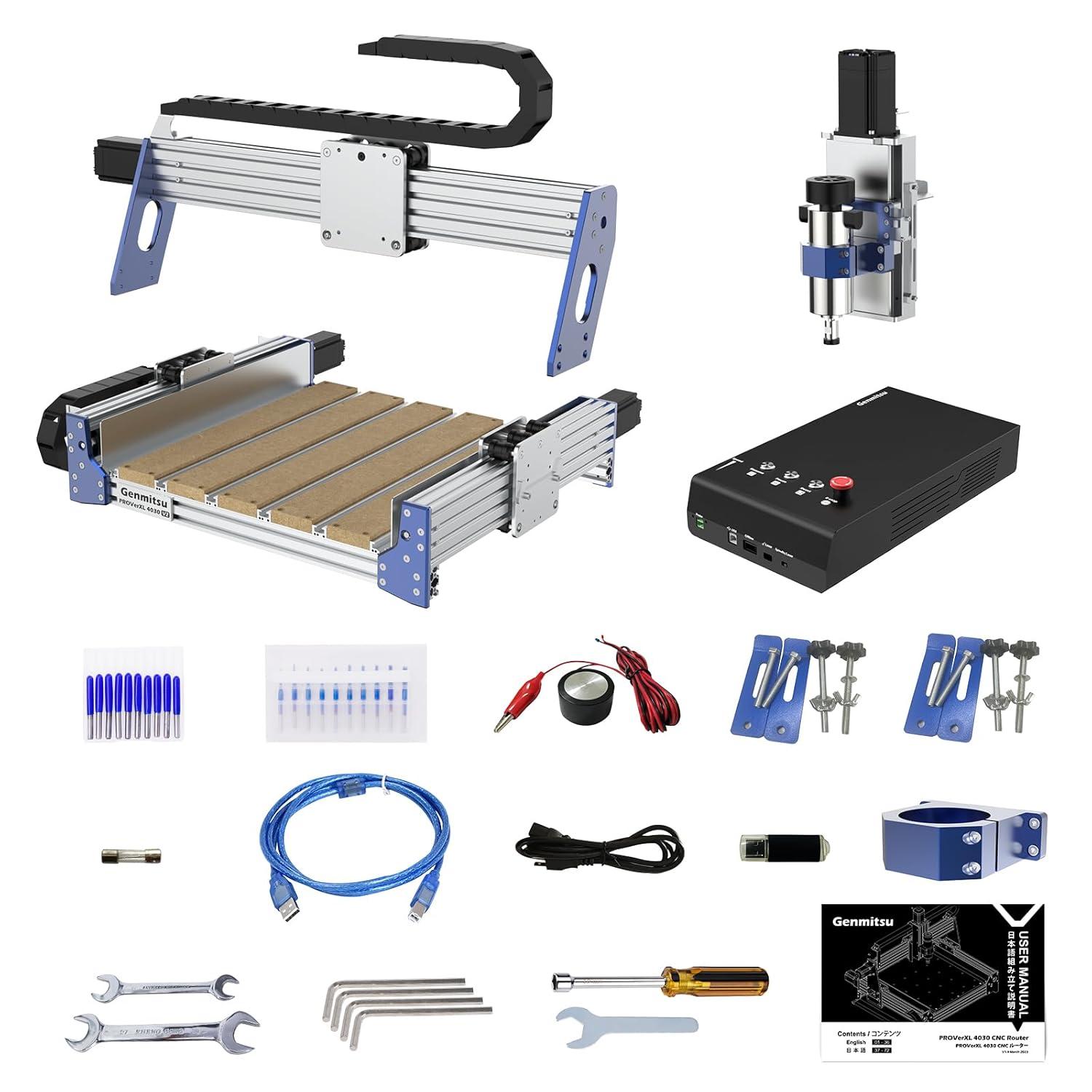 Genmitsu CNC Router Machine PROVerXL 4030 V2, Fast Speed for Wood Metal Acrylic PCB MDF, Upgrade 3 Axis Engraving Machine with Closed-Loop Motor and Ball Screw