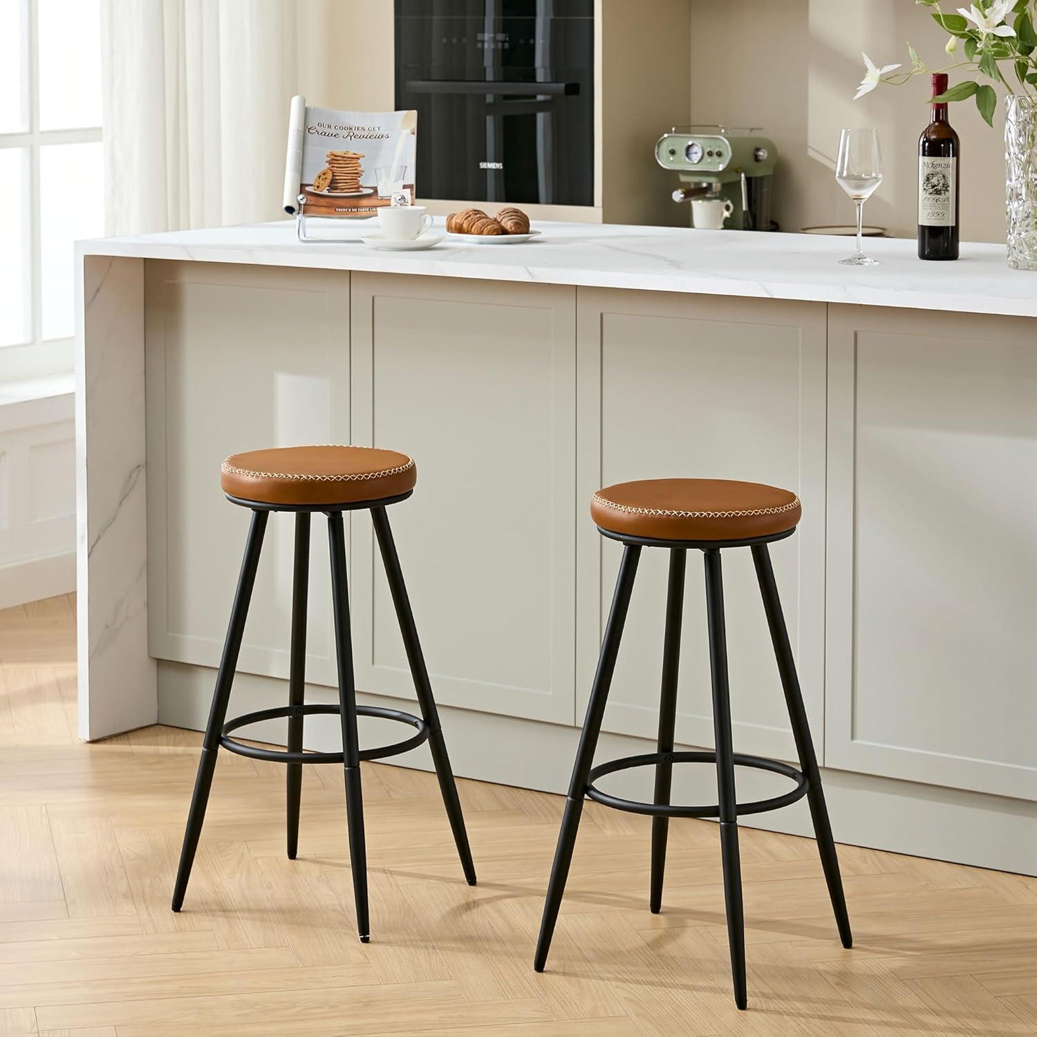 Swivel Backless Counter Height Bar Stools(Set of 2)