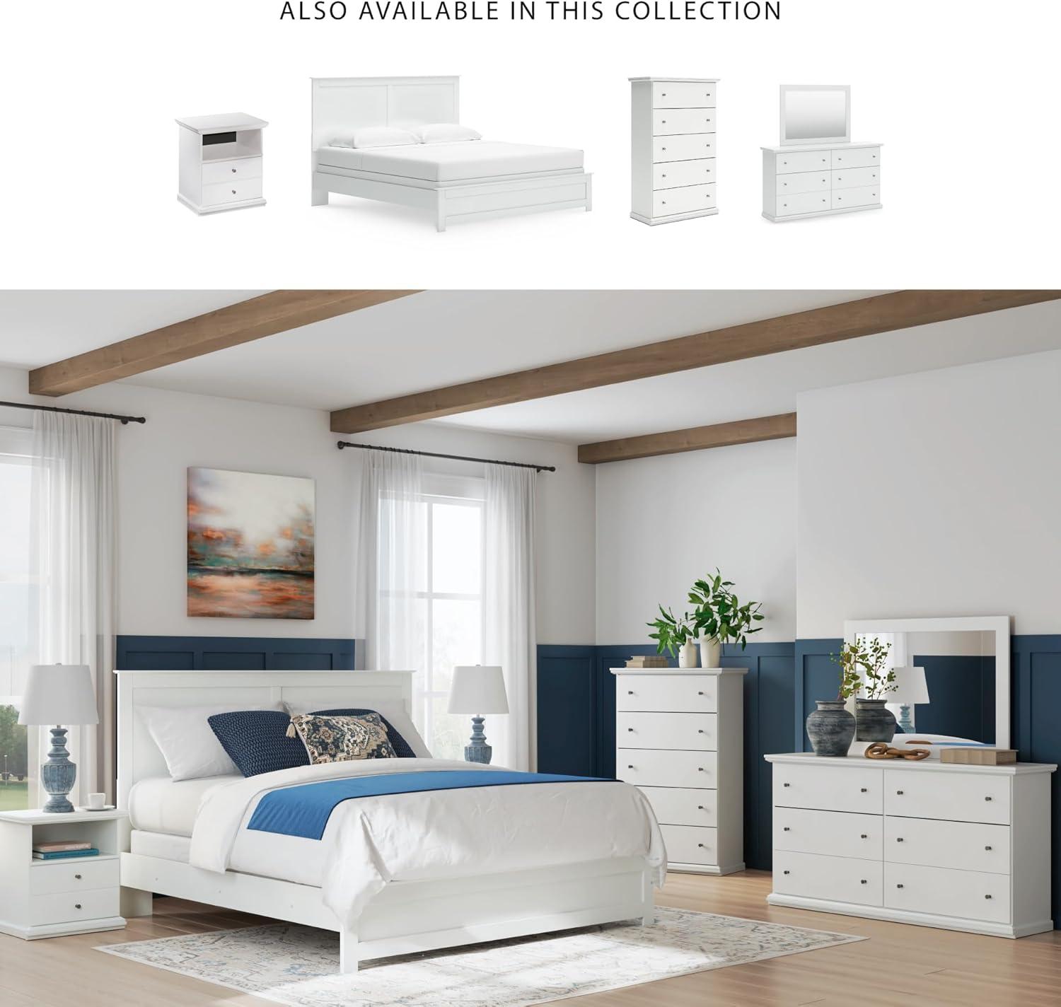 Ashley Furniture Bostwick Shoals 6 Drawer Wood Double Dresser in White