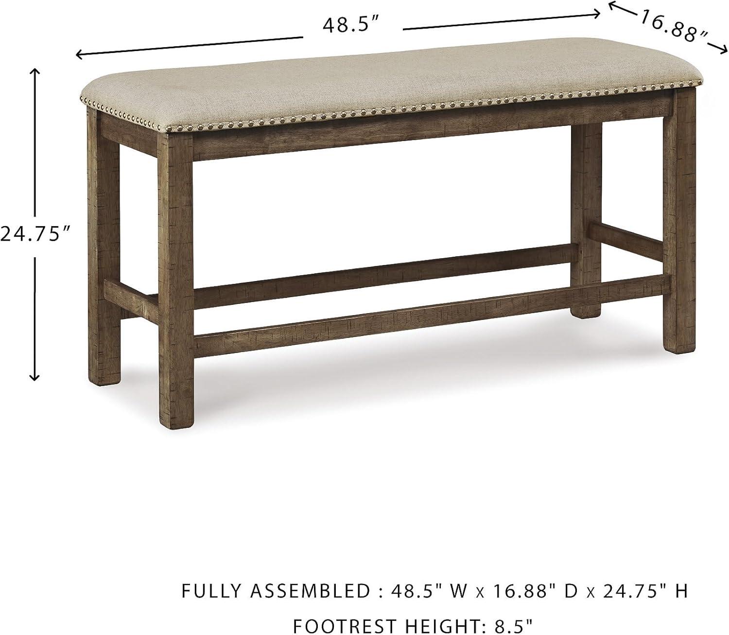 Signature Design by Ashley Casual Moriville Counter Height Dining Bench  Beige