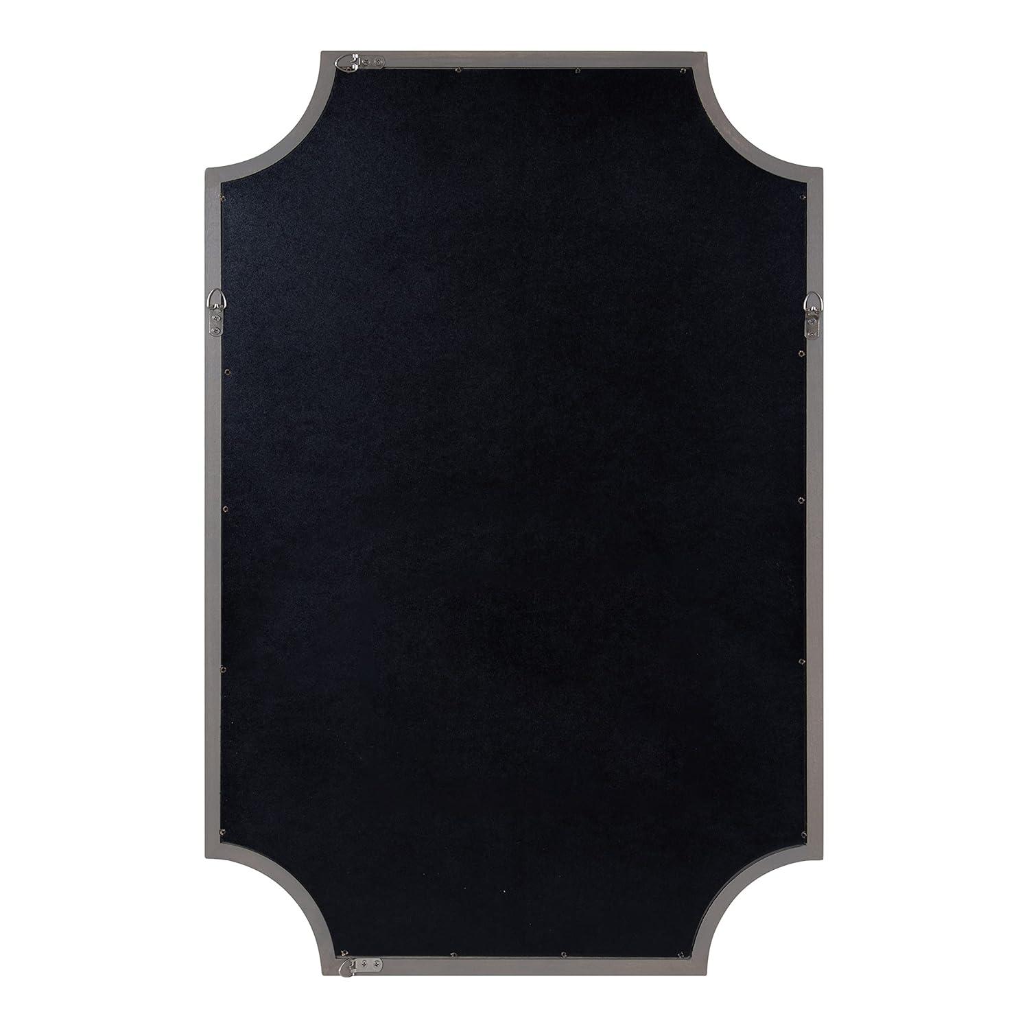 Kate and Laurel Hogan Scalloped MDF Scallop Mirror, 24x36, Silver