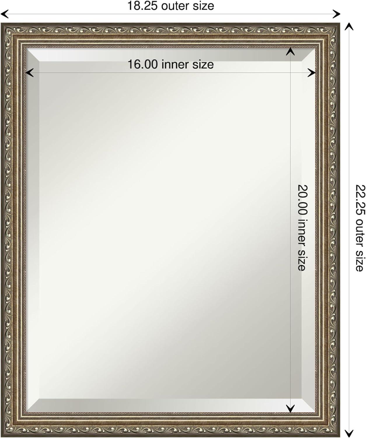 Elegant Parisian Silver Full-Length Beveled Wood Mirror