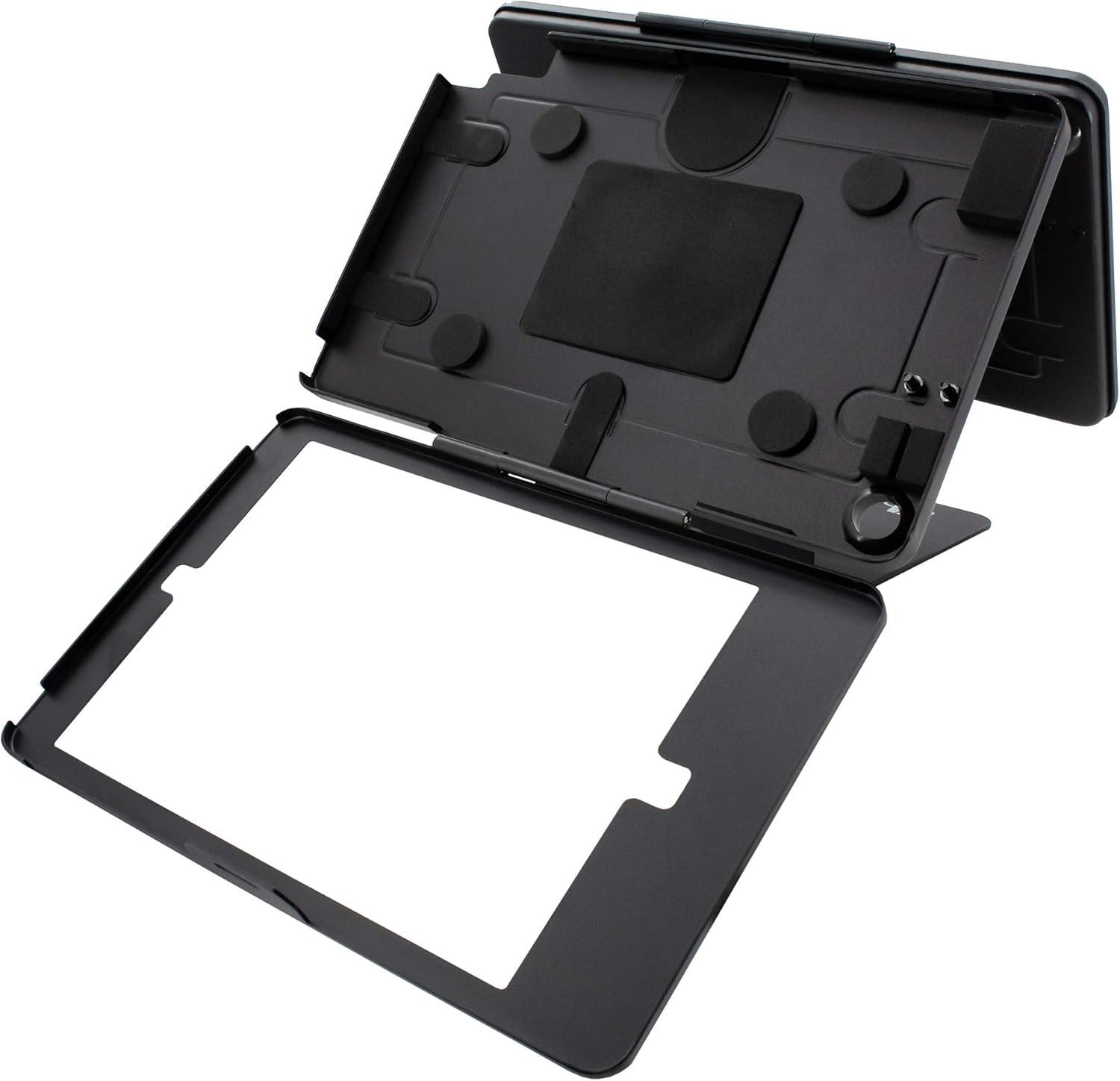 Black Dual Tablet Kiosk Stand with Lockable Enclosures