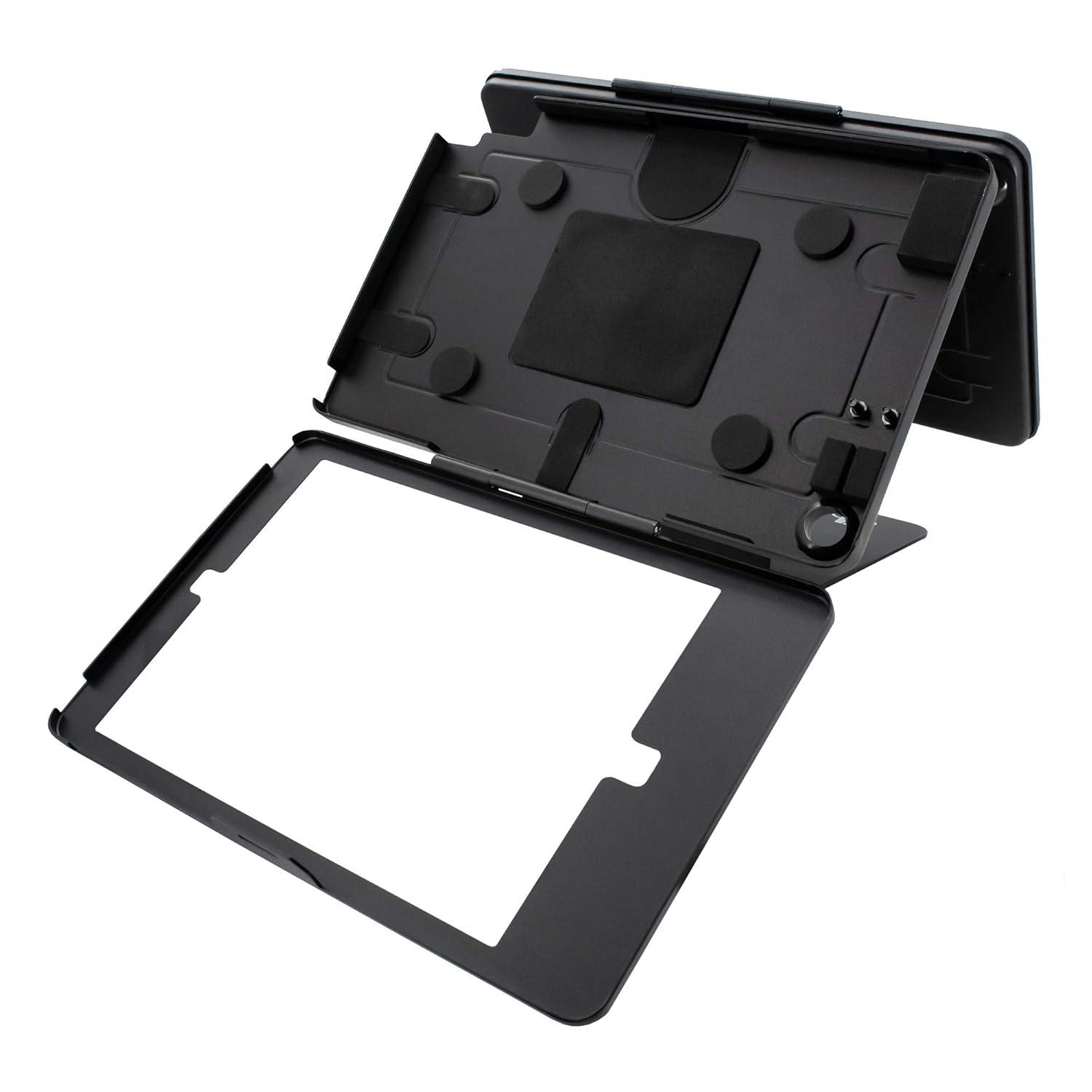 Black Dual Tablet Kiosk Stand with Lockable Enclosures