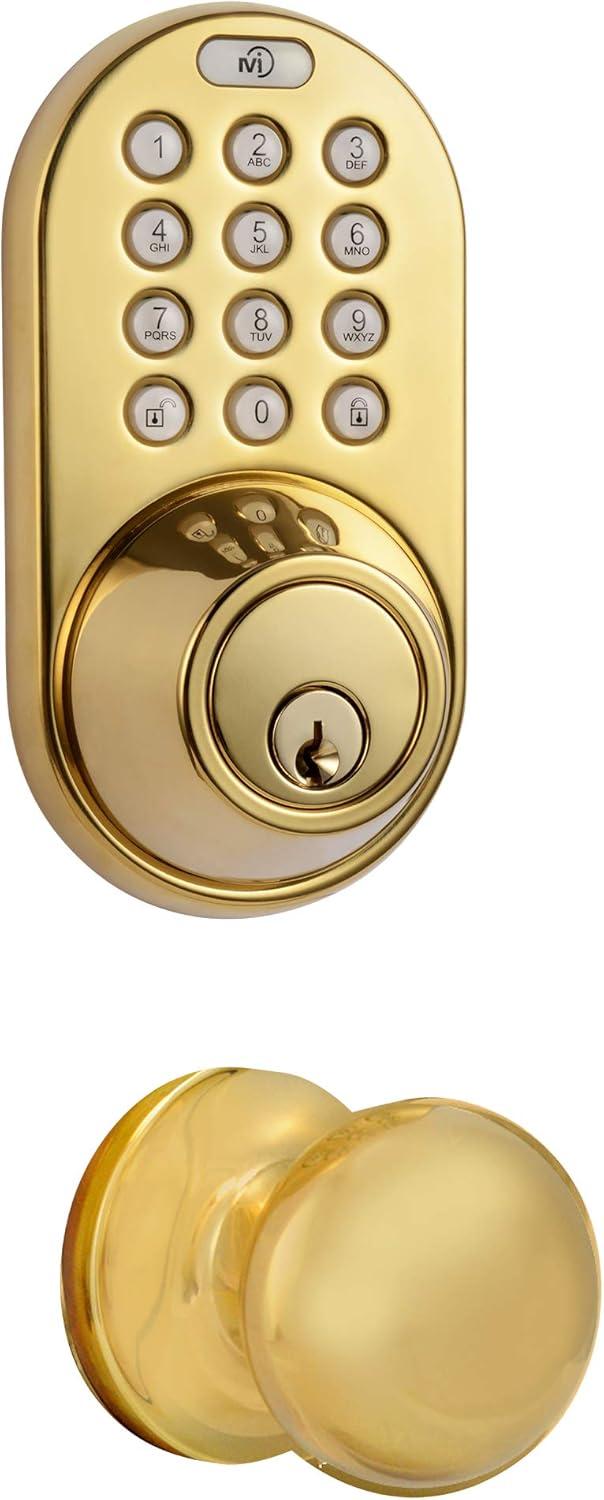 Keyless Entry Deadbolt and Door Knob Lock Combo Pack with Electronic Digital Keypad Polished Brass