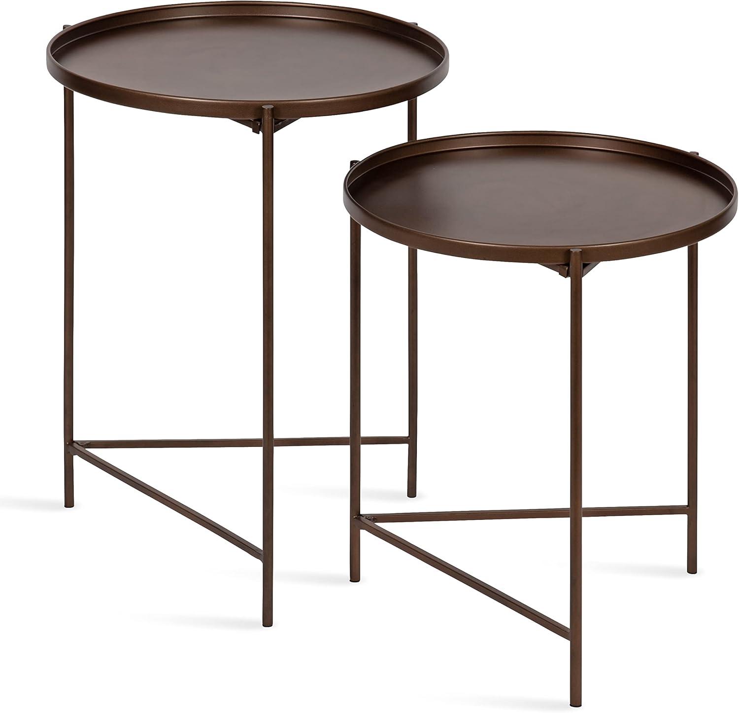 Kate and Laurel Ulani Round Metal Accent Table Set