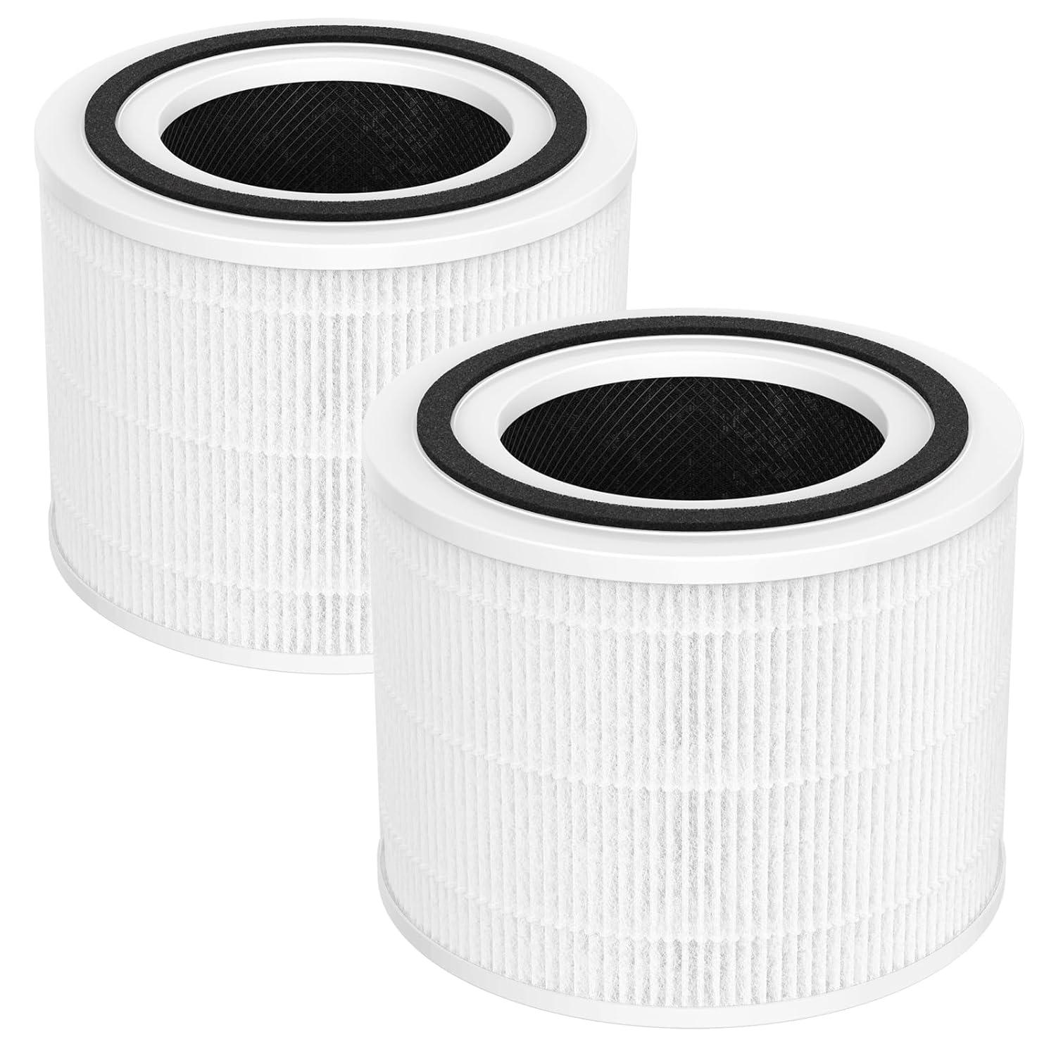 2-Pack Core 300 Replacement Filter for LEVOIT Core 300 and Core 300S Air Purifier, H13 True HEPA Filter and Activated Carbon, Replace Core 300-RF