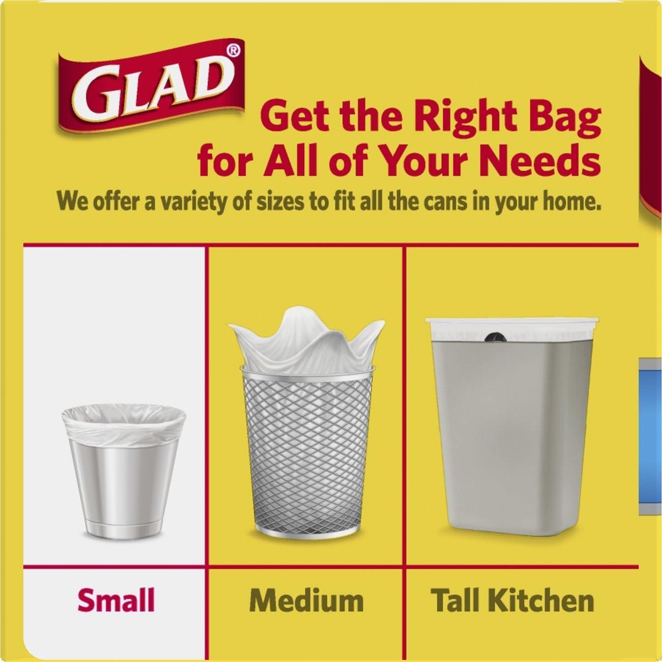 Glad OdorShield Small Trash Bags - Febreze Fresh Clean - 4 Gallon - 26 Count - 6 Pack