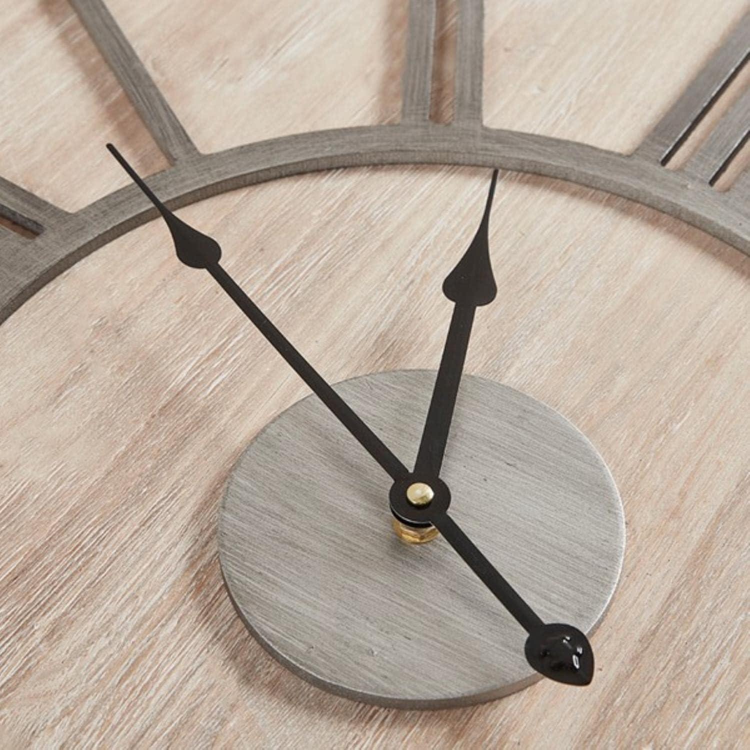 Madison Park Mason Modern MDF Wood and Veneer Wall Clock in Natural