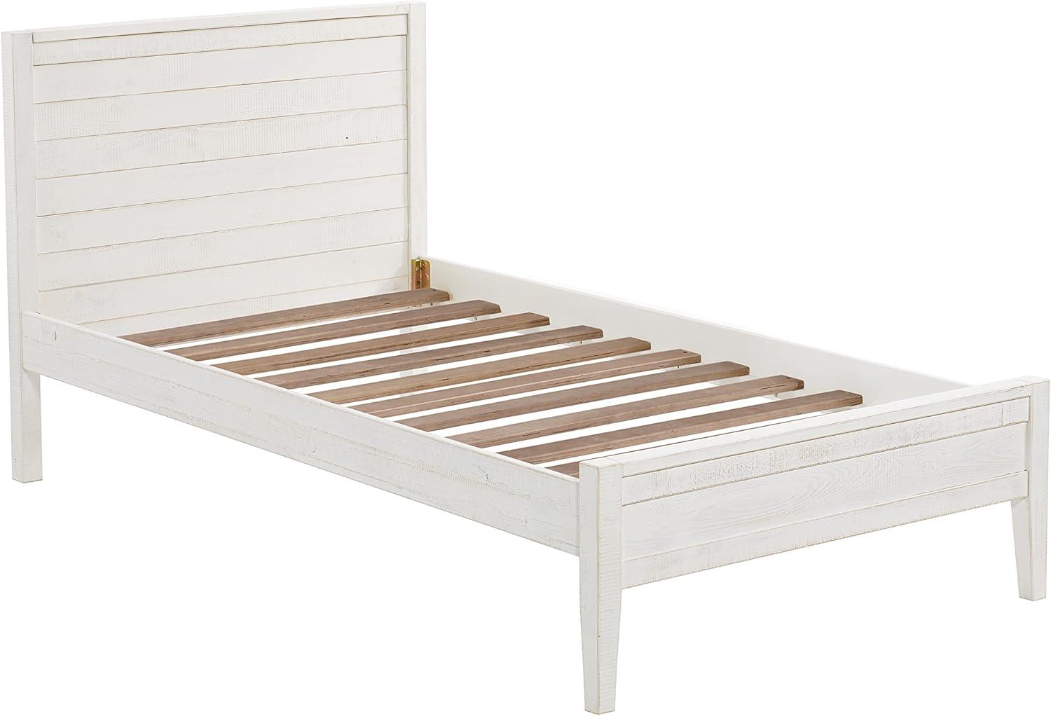 Alaterre Furniture Windsor Panel Wood Twin Bed, Driftwood White