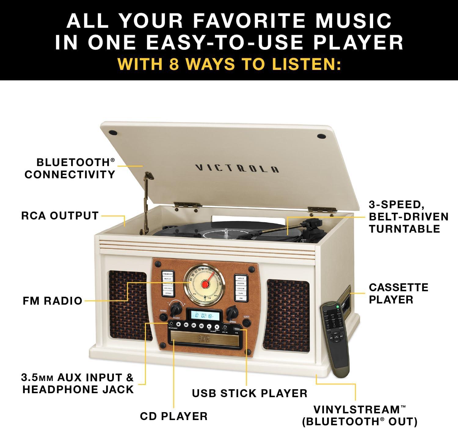 Victrola 3 - Speed Turntable Decorative Record Player with Bluetooth