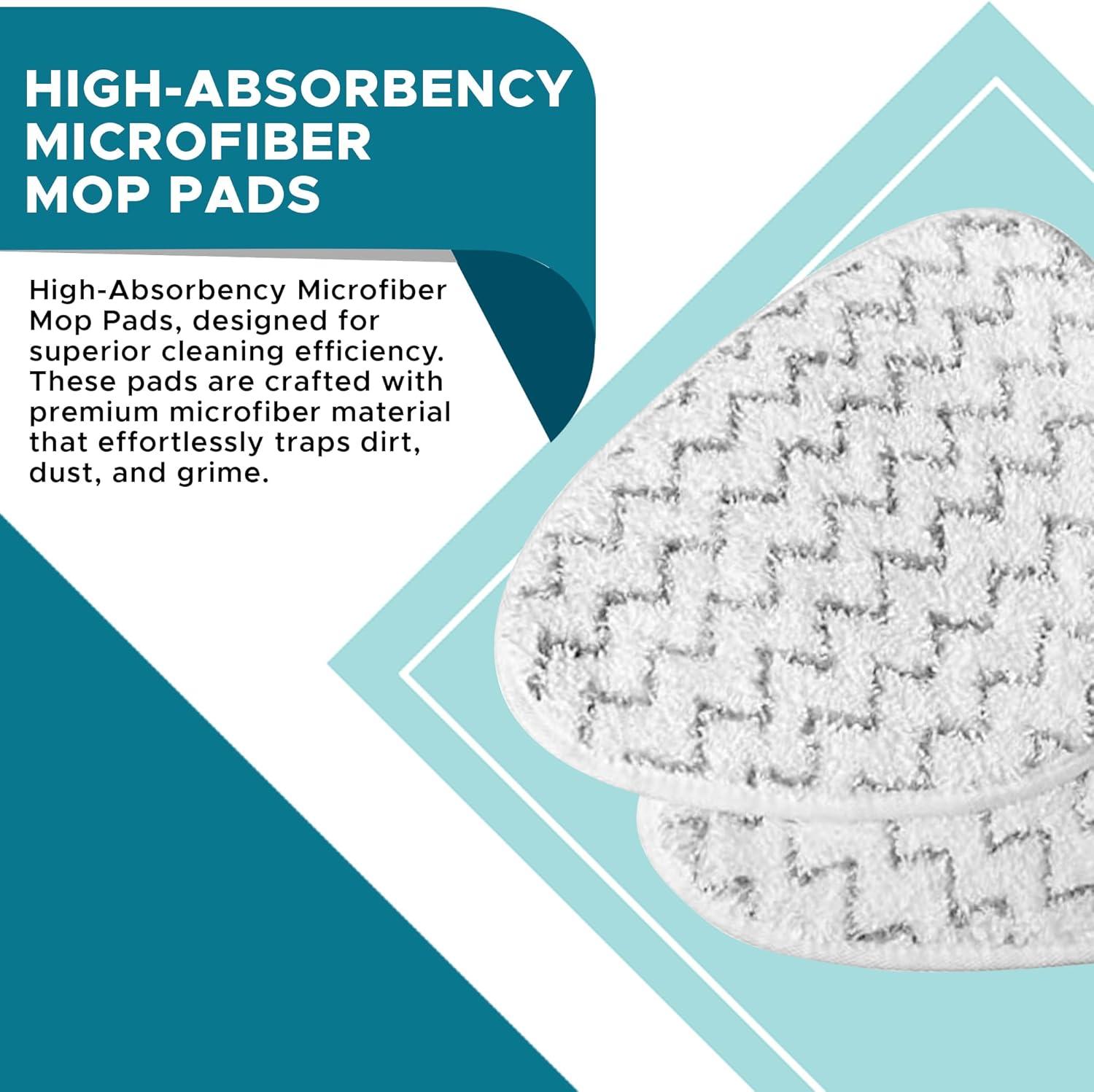 Steam and Go - Microfiber Steam Mop Pads W/ Scrubbing Strips, Washable, 2 Pieces