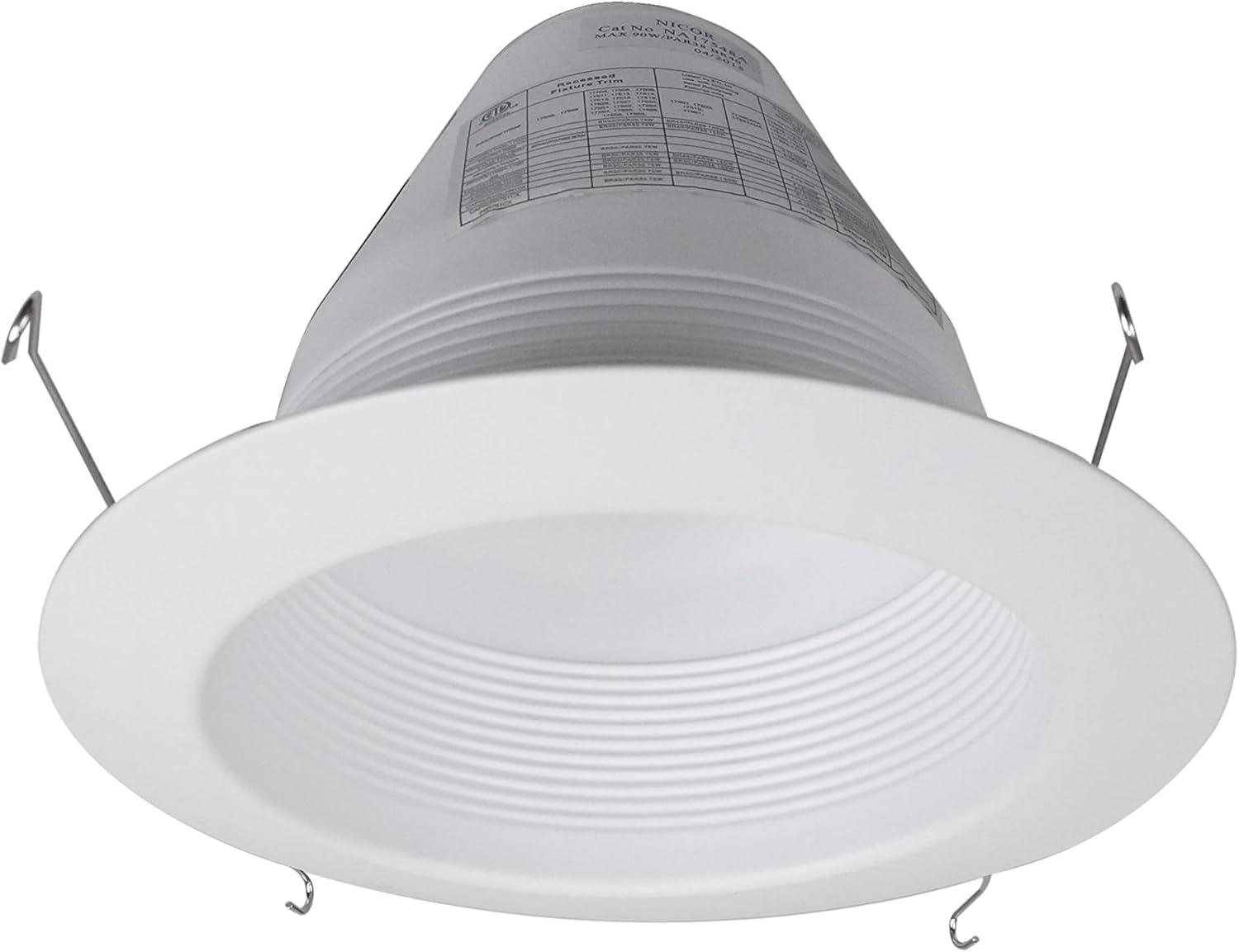 NICOR Lighting 6-Inch Airtight Cone Baffle Trim, White (17548A)