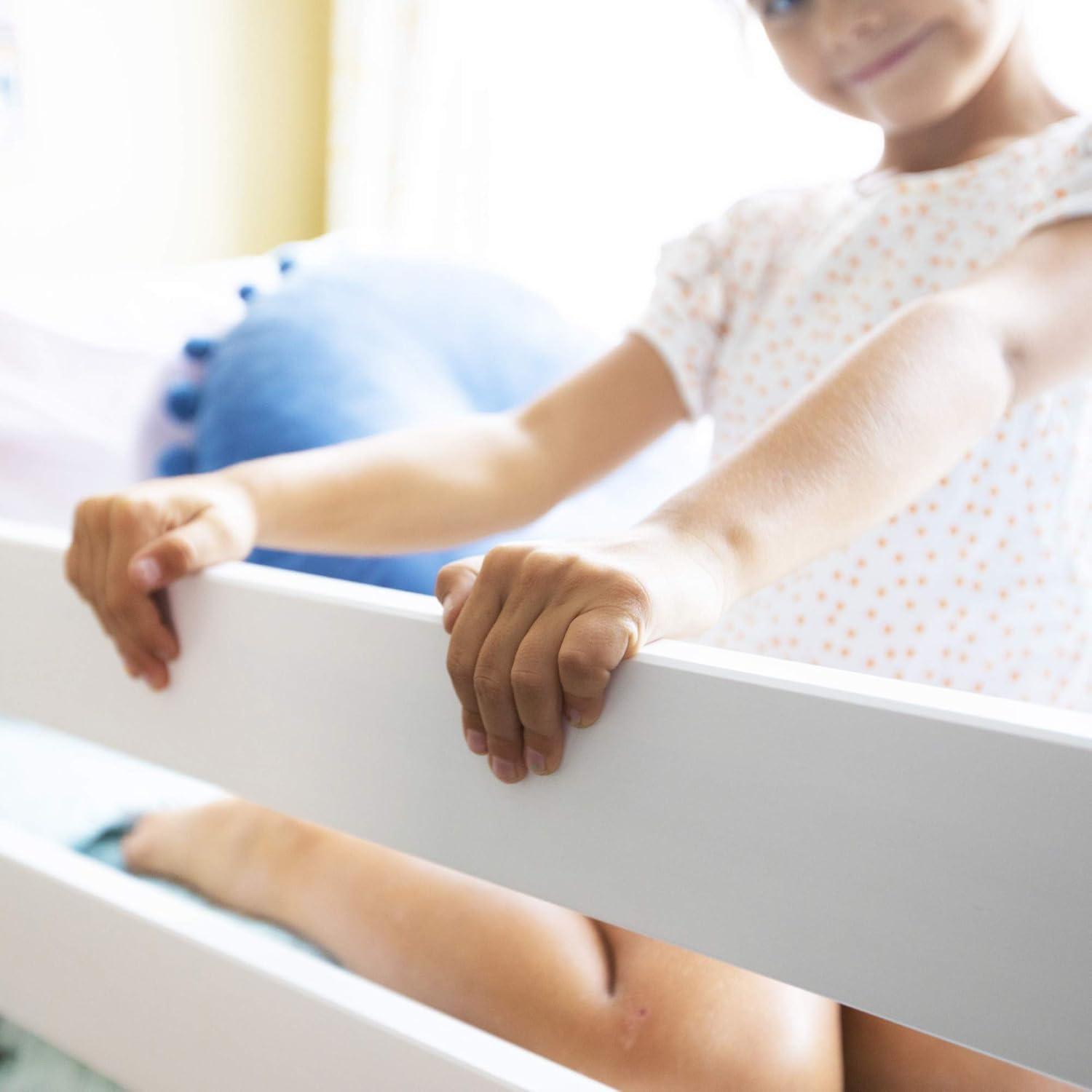 Max & Lily Solid wood L-Shaped Bunk Bed, Twin over Full with Bookcase for Kids, White