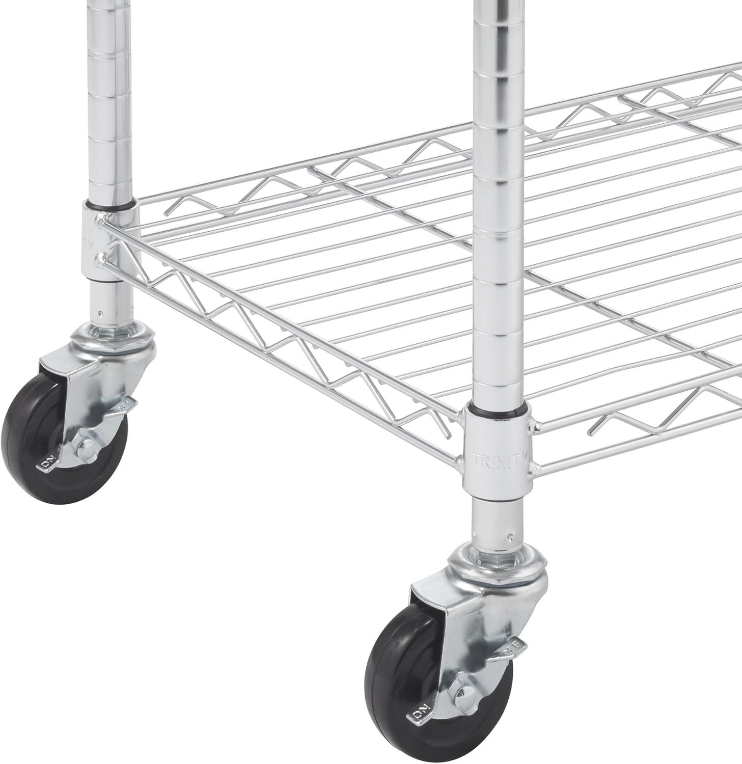 TRINITY EcoStorage® 24" Stainless Steel Kitchen Cart, NSF - Chrome