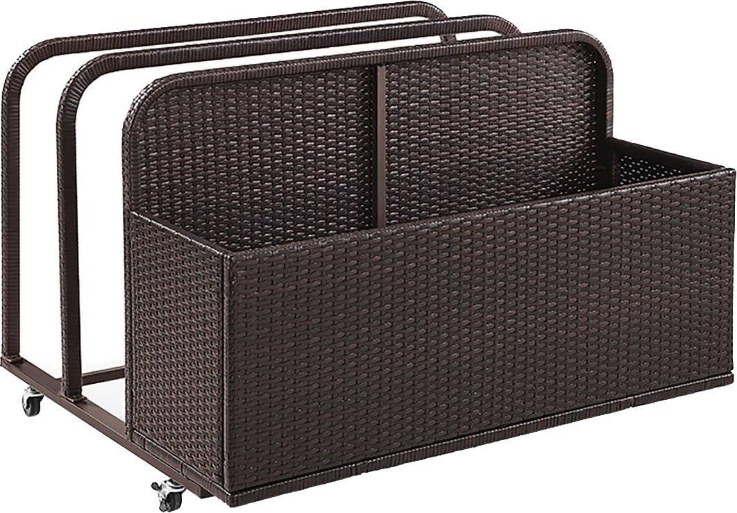 Crosley Furniture Palm Harbor Wicker Outdoor Storage Pool Caddy for Toys, Floats, Patio Furniture Cushions