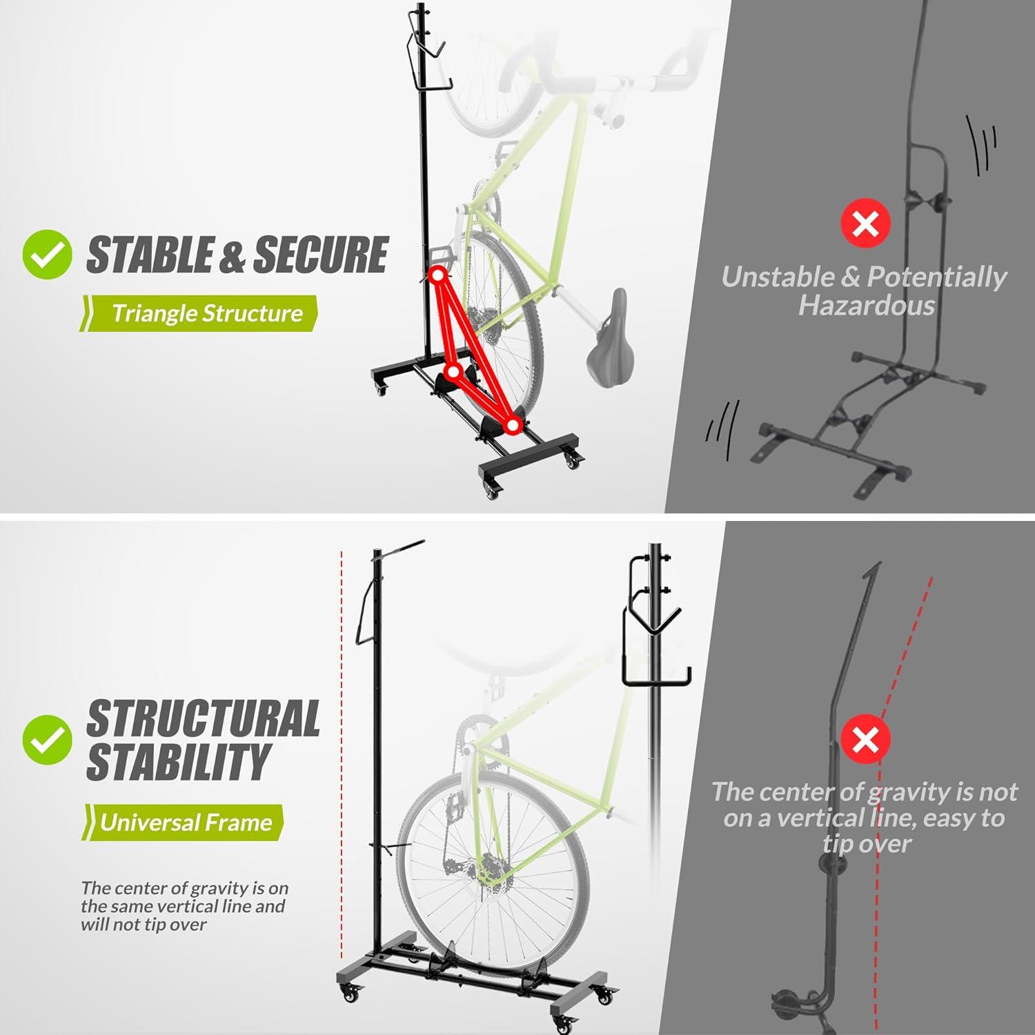Bicycle Floor Parking Rack For MTB Road Bikes Indoor Bike Storage