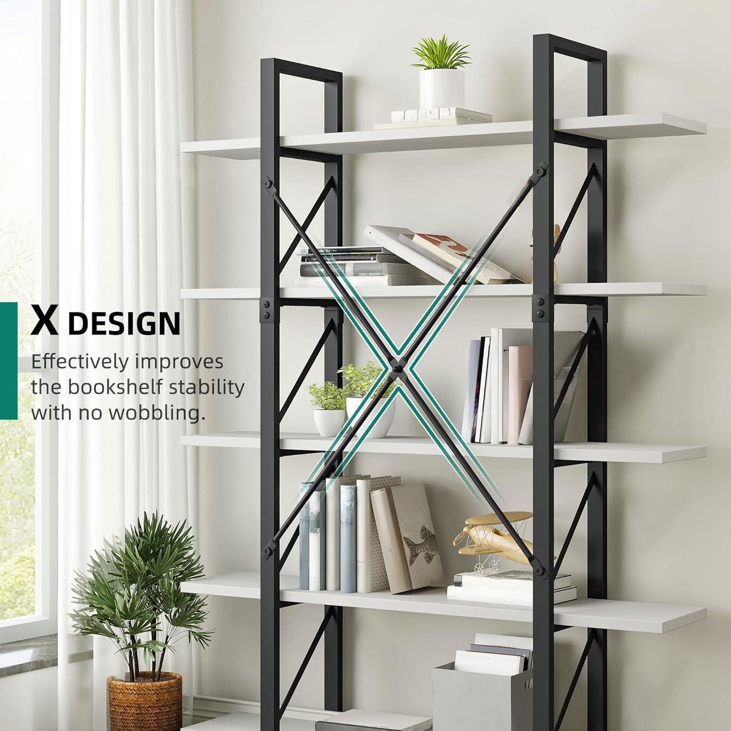 YITAHOME 5 Tier Bookshelf, Freestanding 5 Shelf Bookcases and Bookshelves, Modern Minimalist Furniture Open Display Storage Shelves Books Organizer for Living Room Bedroom Home Office