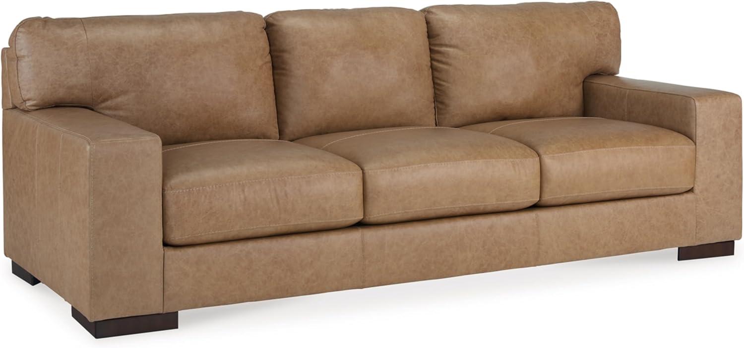 Tumbleweed Faux Leather Track Arm Sofa with Removable Cushions