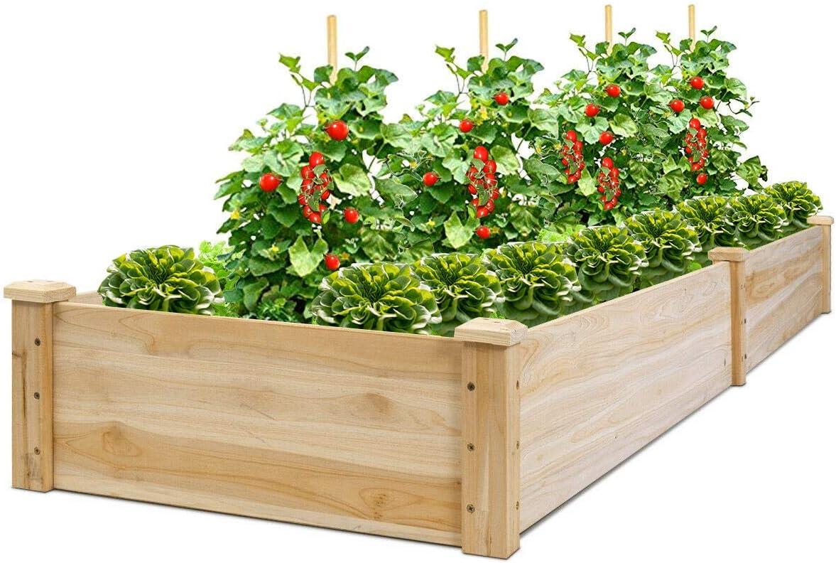 Large Natural Cedar Wood Outdoor Raised Garden Bed Planter Box