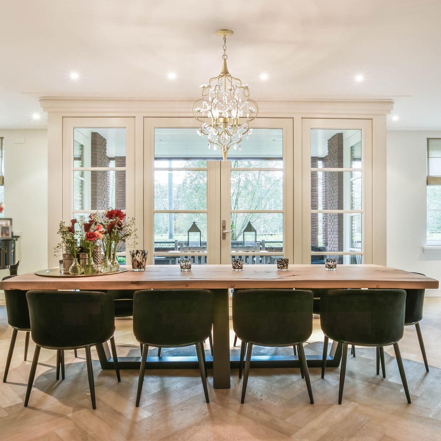 AF Lighting Floral 4-Light Chandelier with Cream Ceramic Roses