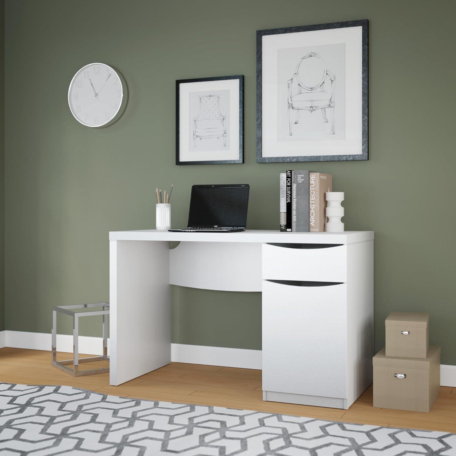 Bush Furniture Montrese Computer Desk in Pure White