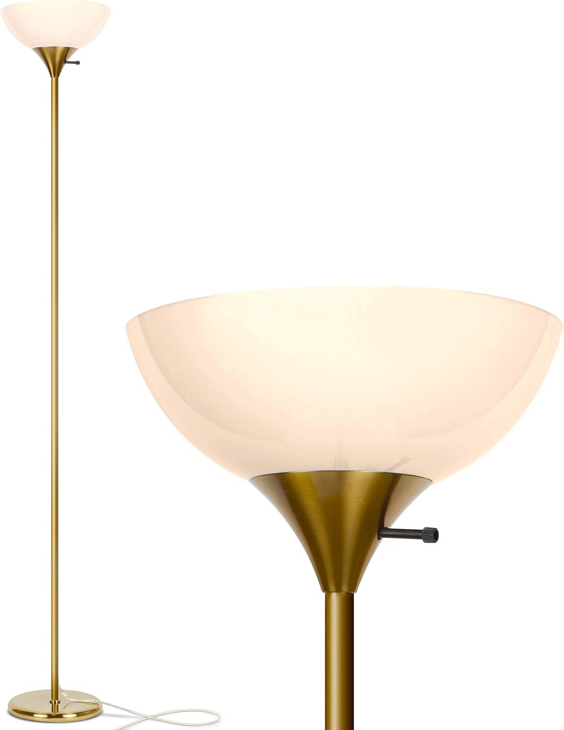 Sky Dome Brass Torchiere LED Floor Lamp for Kids' Rooms with Energy Star