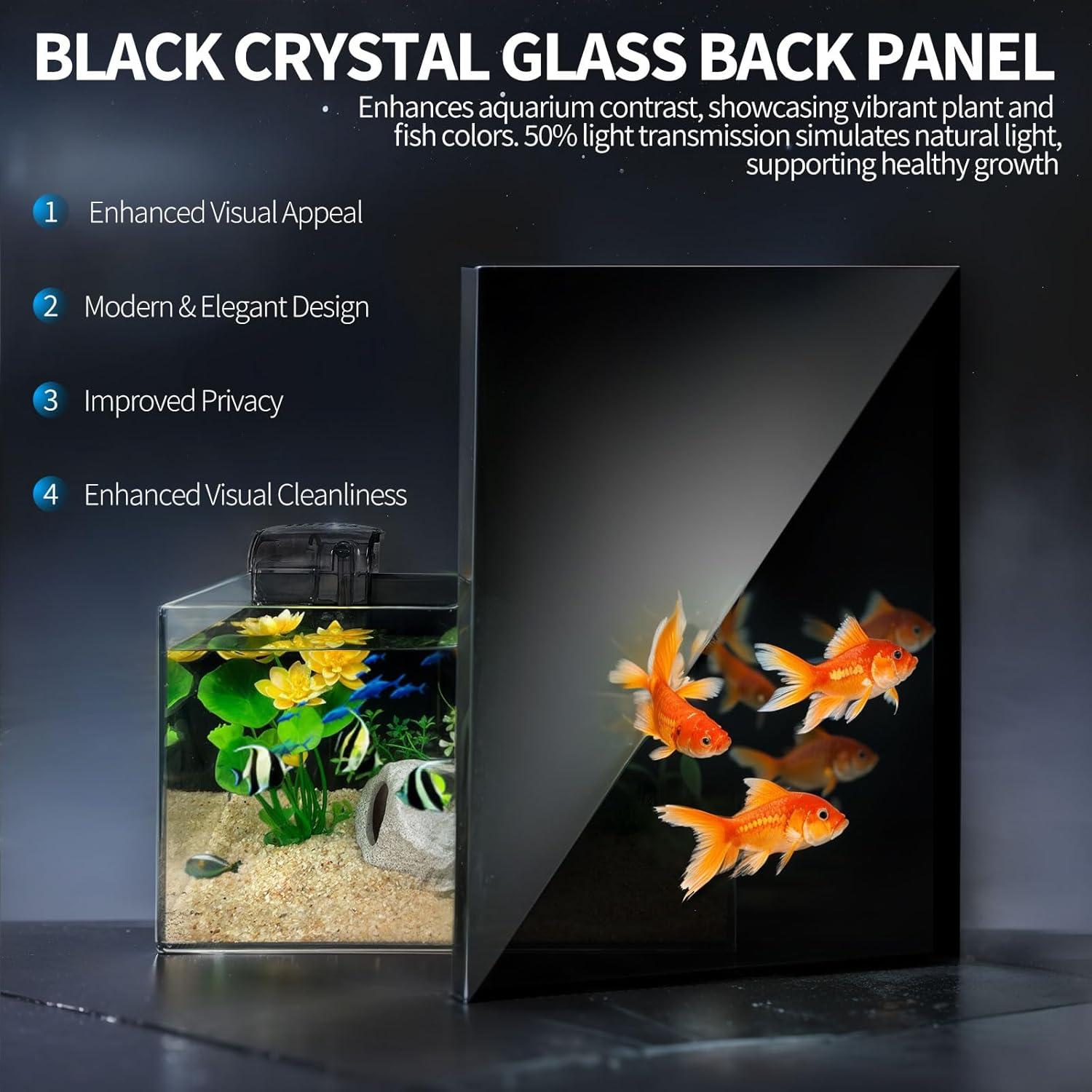 3.4-Gallon Ultra-Clear Low-Iron Glass Betta Fish Tank Kit with LED Light