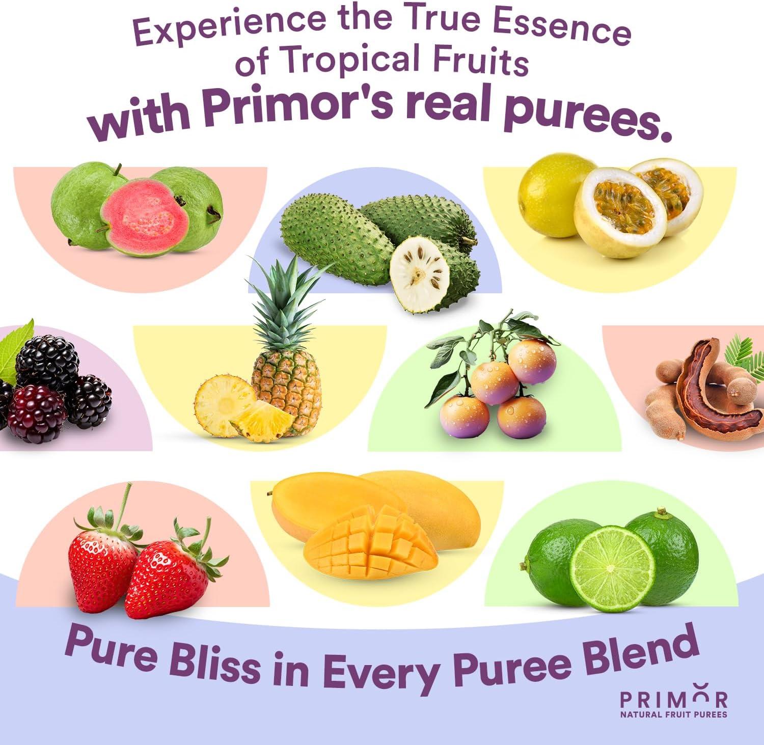 Primor Fruit Purees | Made with Real Fruit | Countless Applications: Juices, Smoothies, Cocktails, Desserts, and More - Lime