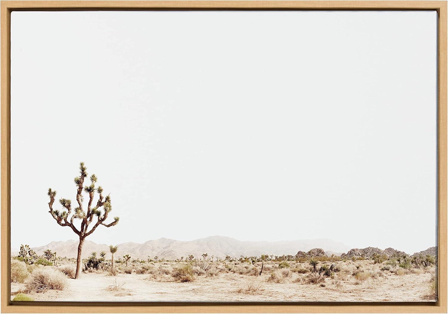 Natural Landscape Joshua Tree Canvas Print with Wooden Frame