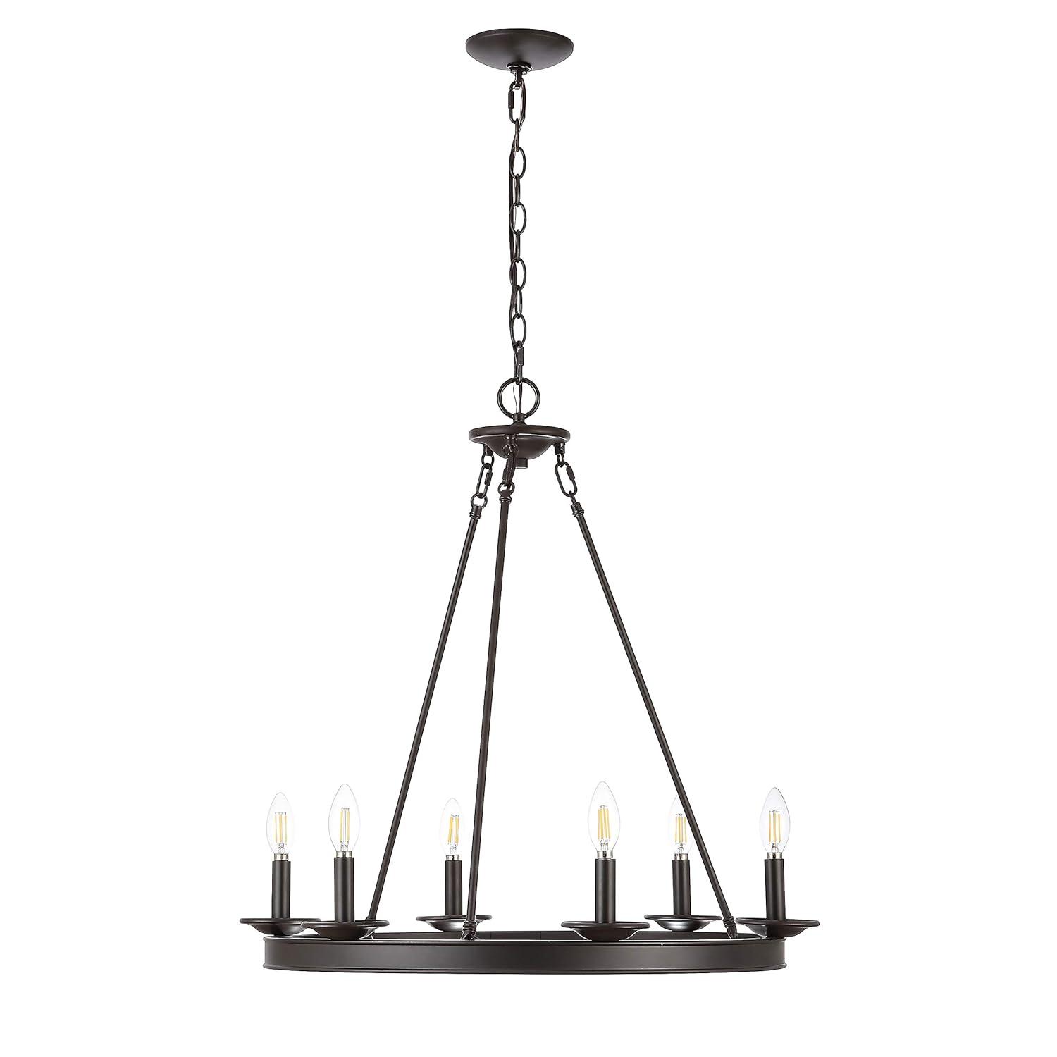 Joris 6 Light 26.25" Chandelier - CHA4015 - Oil Rub Bronze - Safavieh
