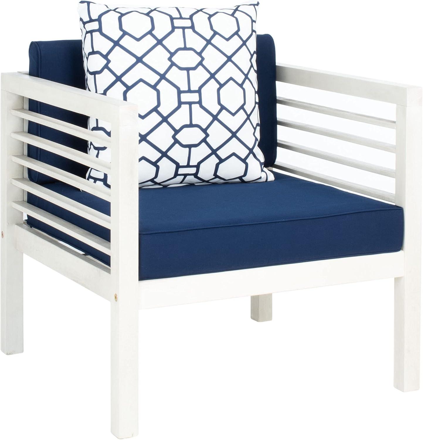 Alda 4 Piece Patio Outdoor Conversation Set With Accent Pillows  - Safavieh