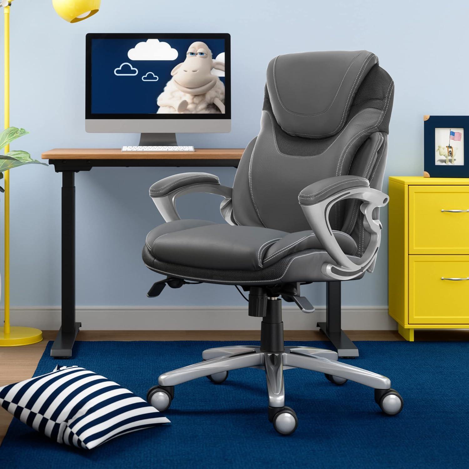 Serta Bryce Executive Office Chair with Patented AIR Lumbar Technology and Layered Body Pillows