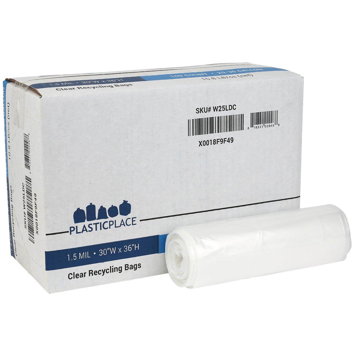 Plasticplace 20-30 Gallon Trash Bags, 1.5 Mil, 100 Count
