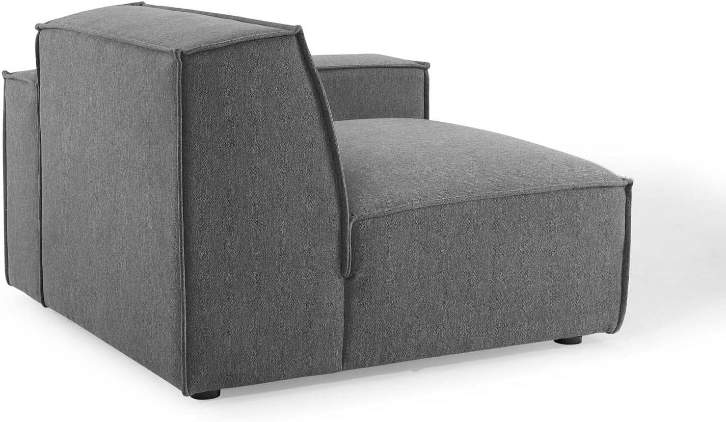 Charcoal Gray Minimalist Left-Arm Sectional Sofa Chair