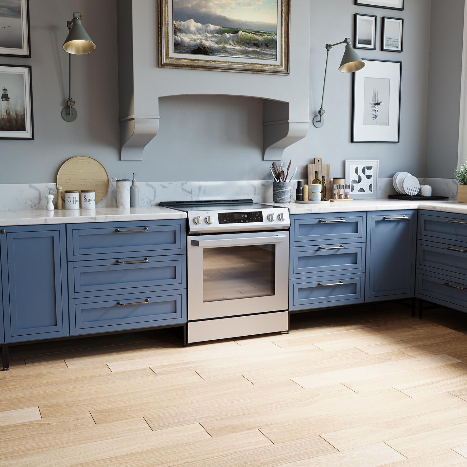 Rangaire RRI303GS 30" Glass Touch Induction Range Oven - Stainless Steel, Induction Burners, True Convection, Self Cleaning, Easy Reach Racks