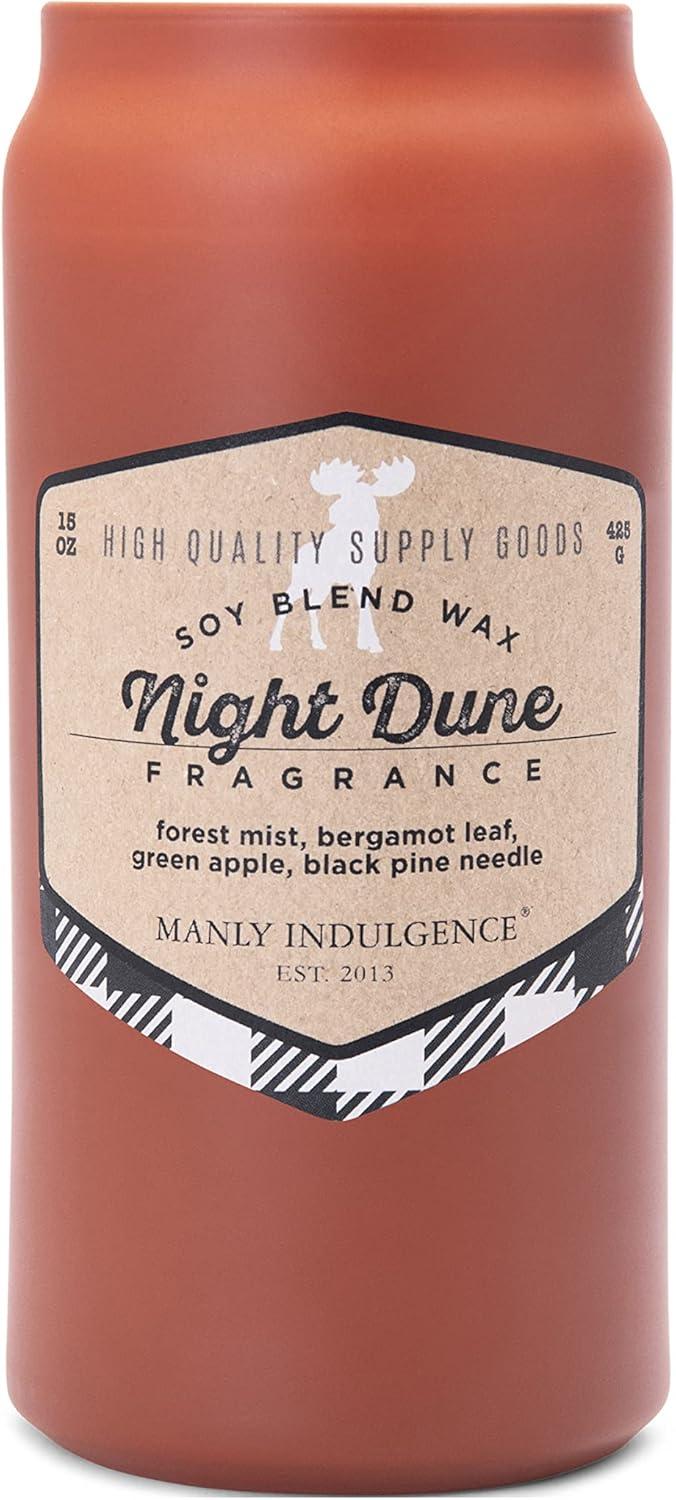 Manly Indulgence Night Dune Scented Jar Candle, Premium Scented Candles for Men with High Fragrance and Premium Cotton Wick, Adventure Collection, 15 oz - Up To 60 Hours Burn