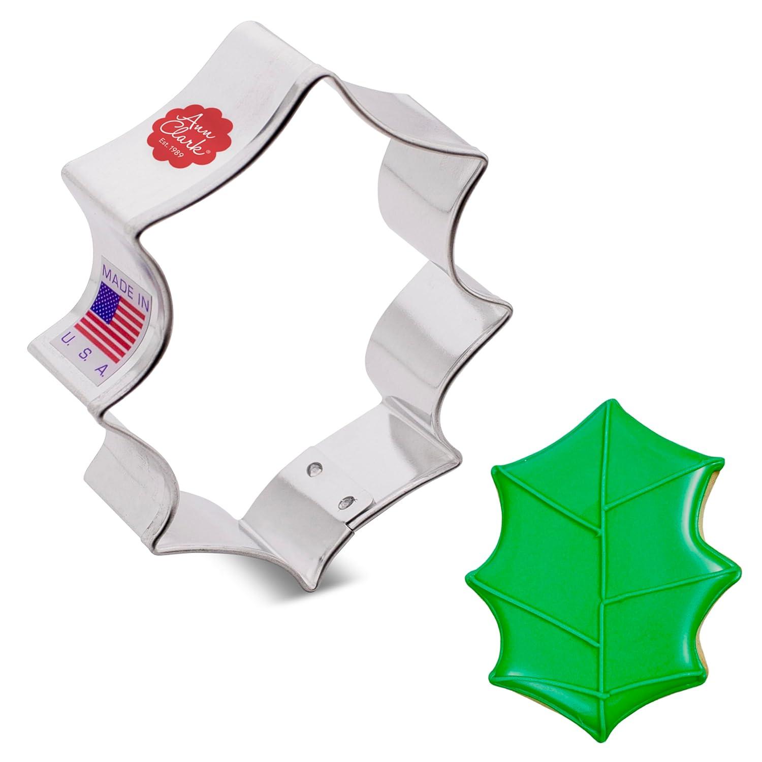Ann Clark Holly Leaf Cookie Cutter 3", Made in USA