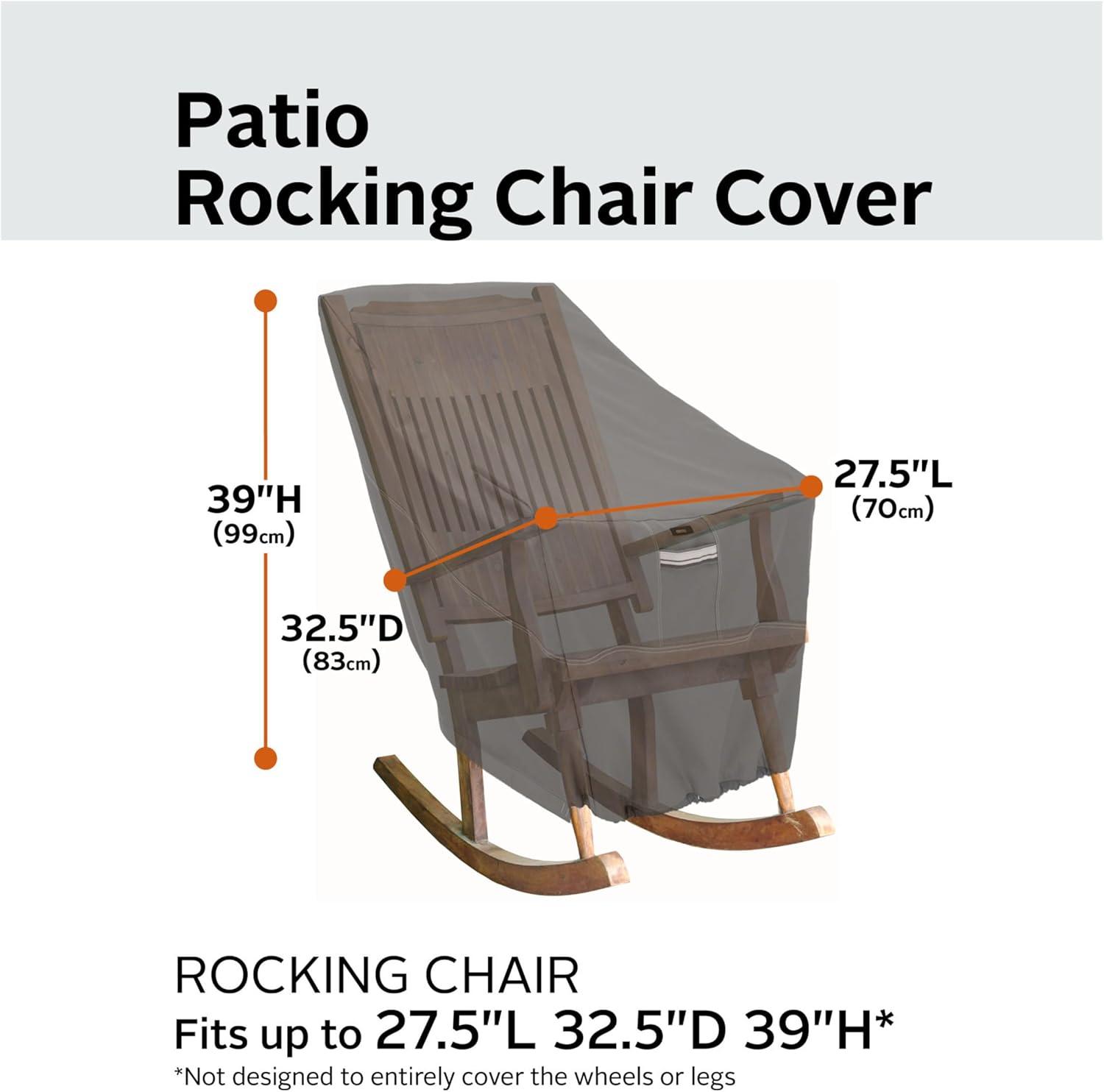 Classic Accessories Ravenna® Patio Rocking Chair Cover - Premium Outdoor Furniture Cover with Water Resistant Fabric, Medium (55-161-015101-EC)
