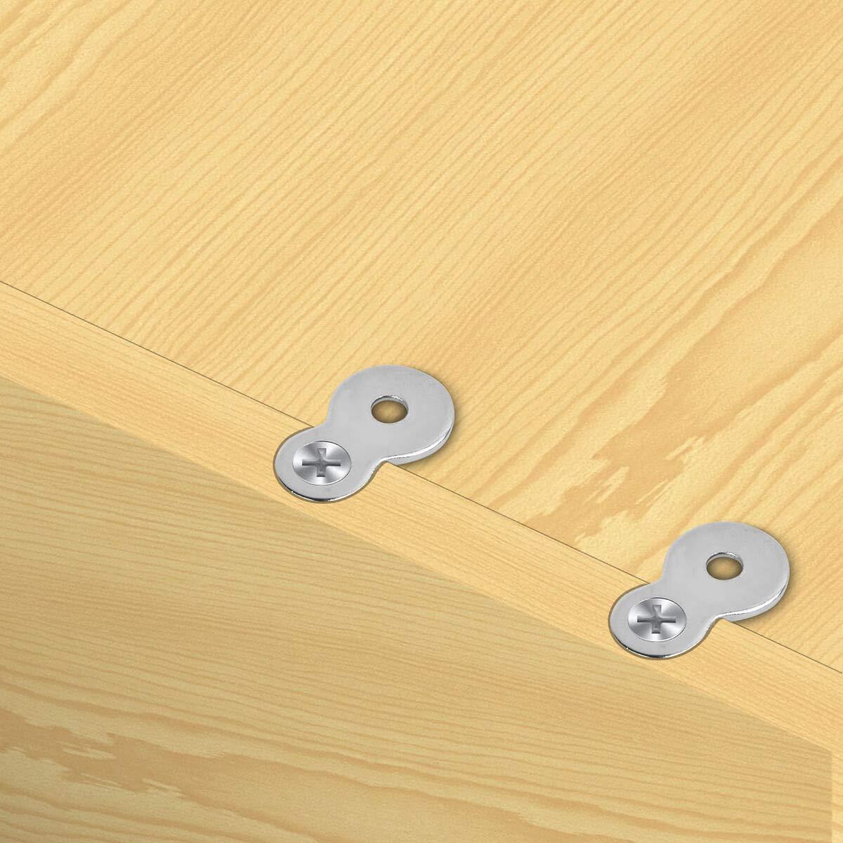 20 Pack Figure 8 Steel Desk Top Fastener Clip - Heavy Duty Figure-Eight Fasteners Clips Attaching a Table, Solid Steel, 12 Gauge