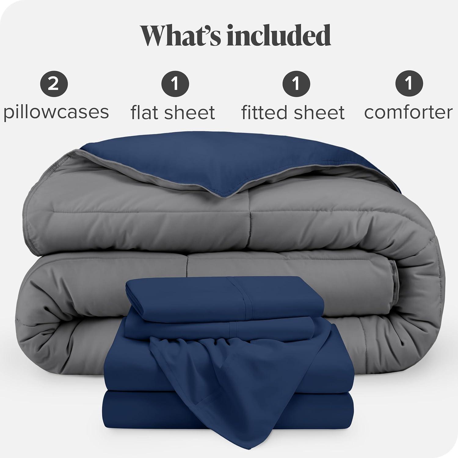 Bare Home 1800 Premium Microfiber Reversible Bed-In-A-Bag